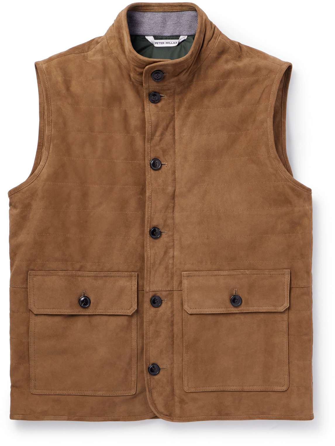 PETER MILLAR GREENWICH PADDED QUILTED SUEDE GILET