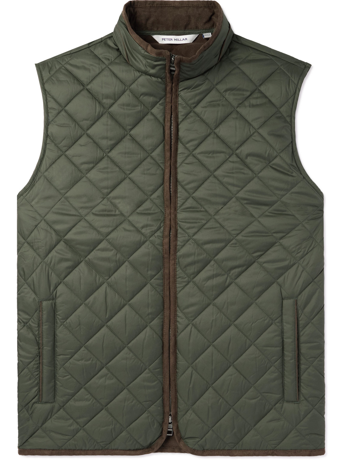 PETER MILLAR ESSEX FLEECE-TRIMMED QUILTED PADDED SHELL GILET