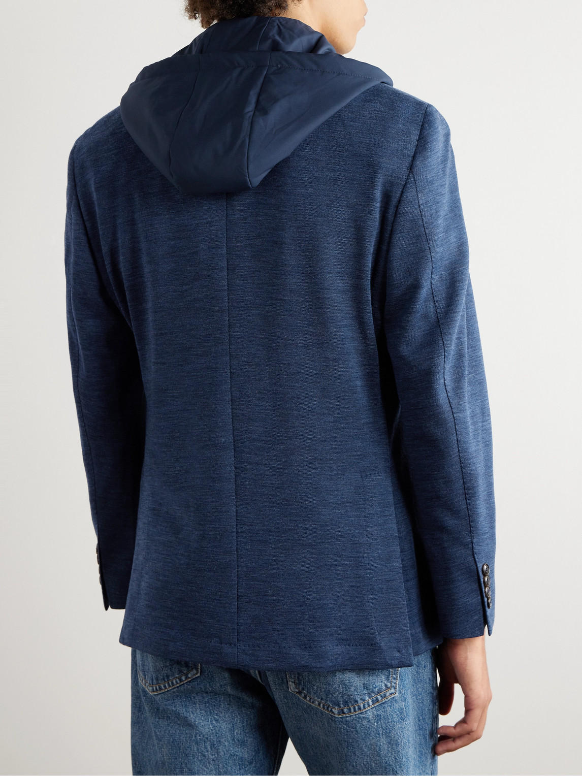  Peter Millar - The Winter Excursionist Elite Wool Blazer With Removable Shell Hooded Gilet - Men - Blue - Uk/us 42 