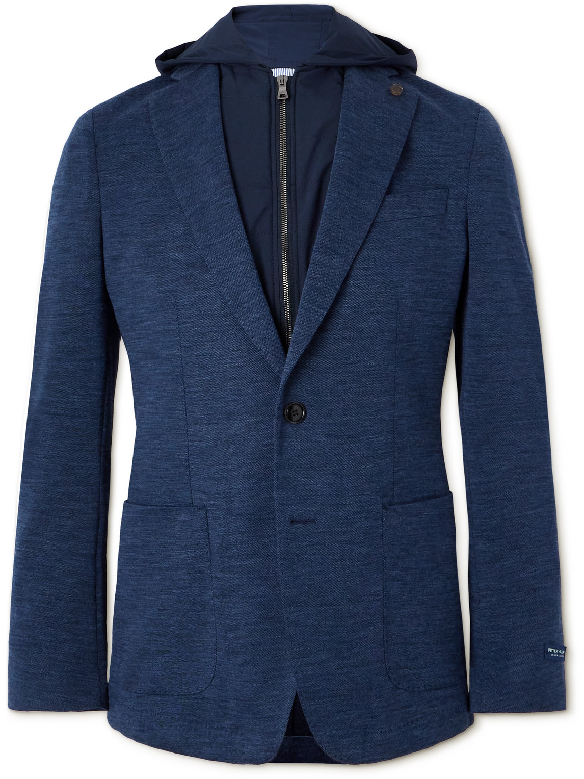 Peter Millar The Winter Excursionist Elite Wool Blazer With Removable Shell Hooded Gilet In Blue