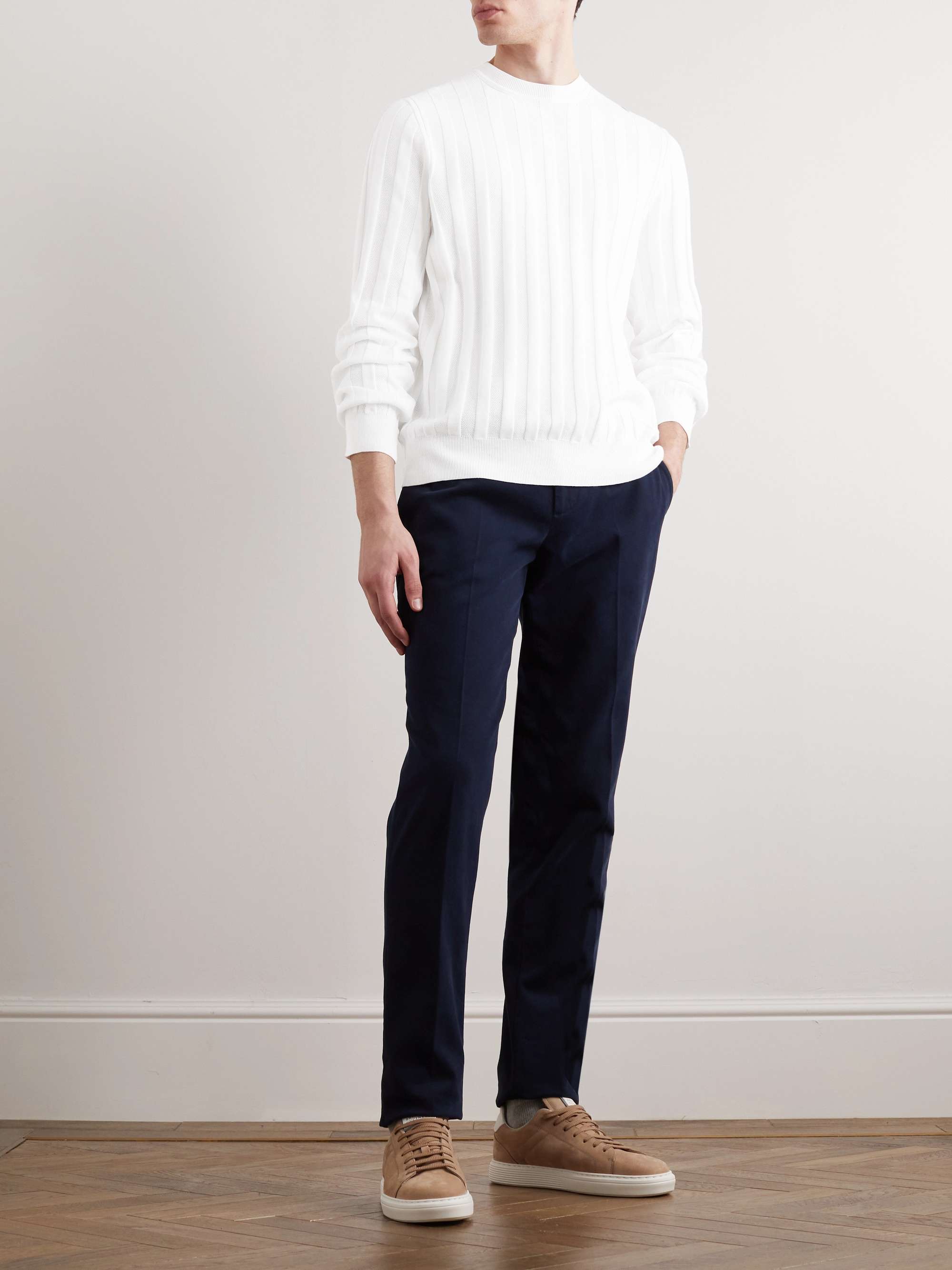 PURDEY Slim-Fit Ribbed Cotton Sweater