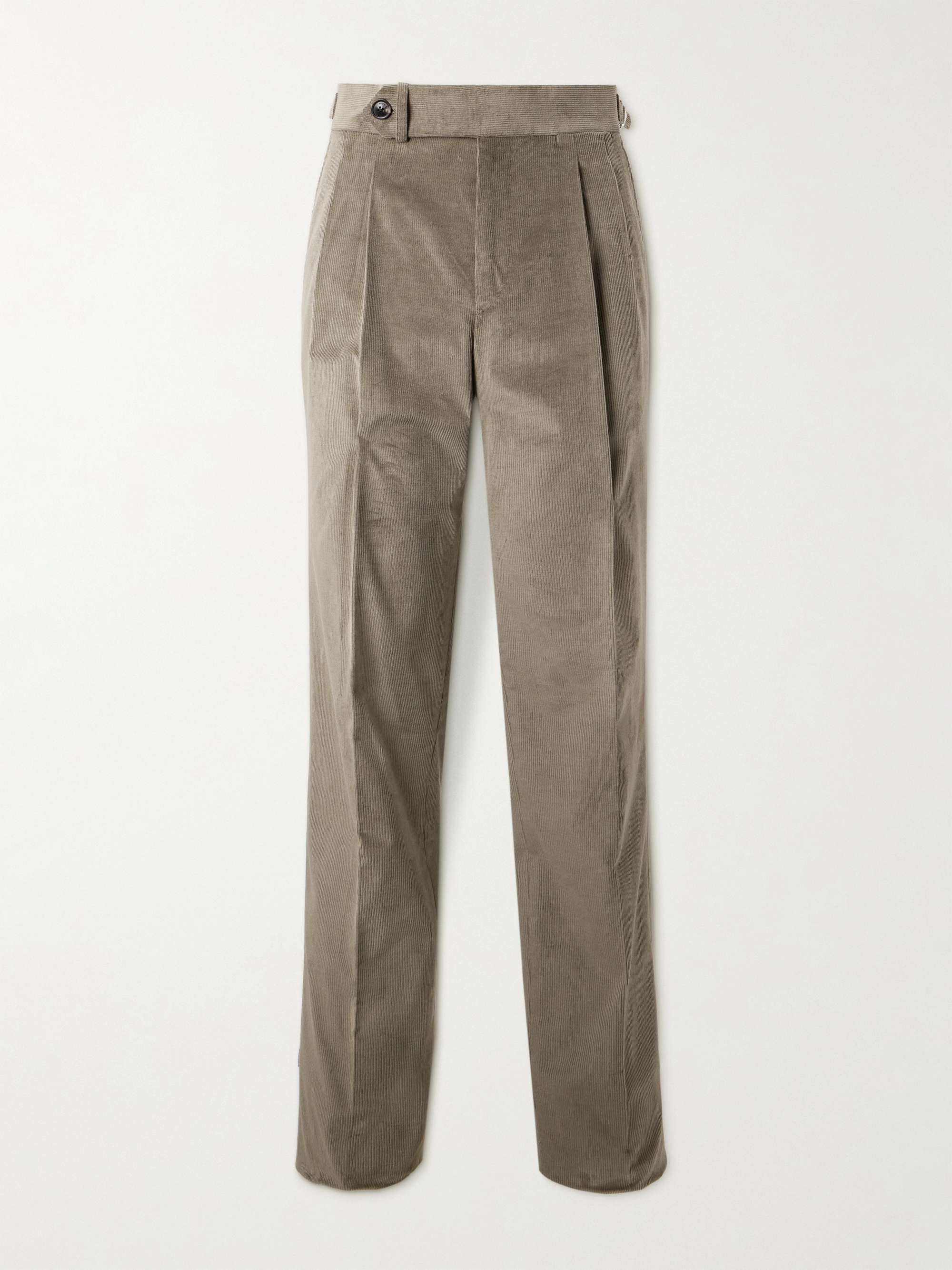 Pleated corduroy trousers sale