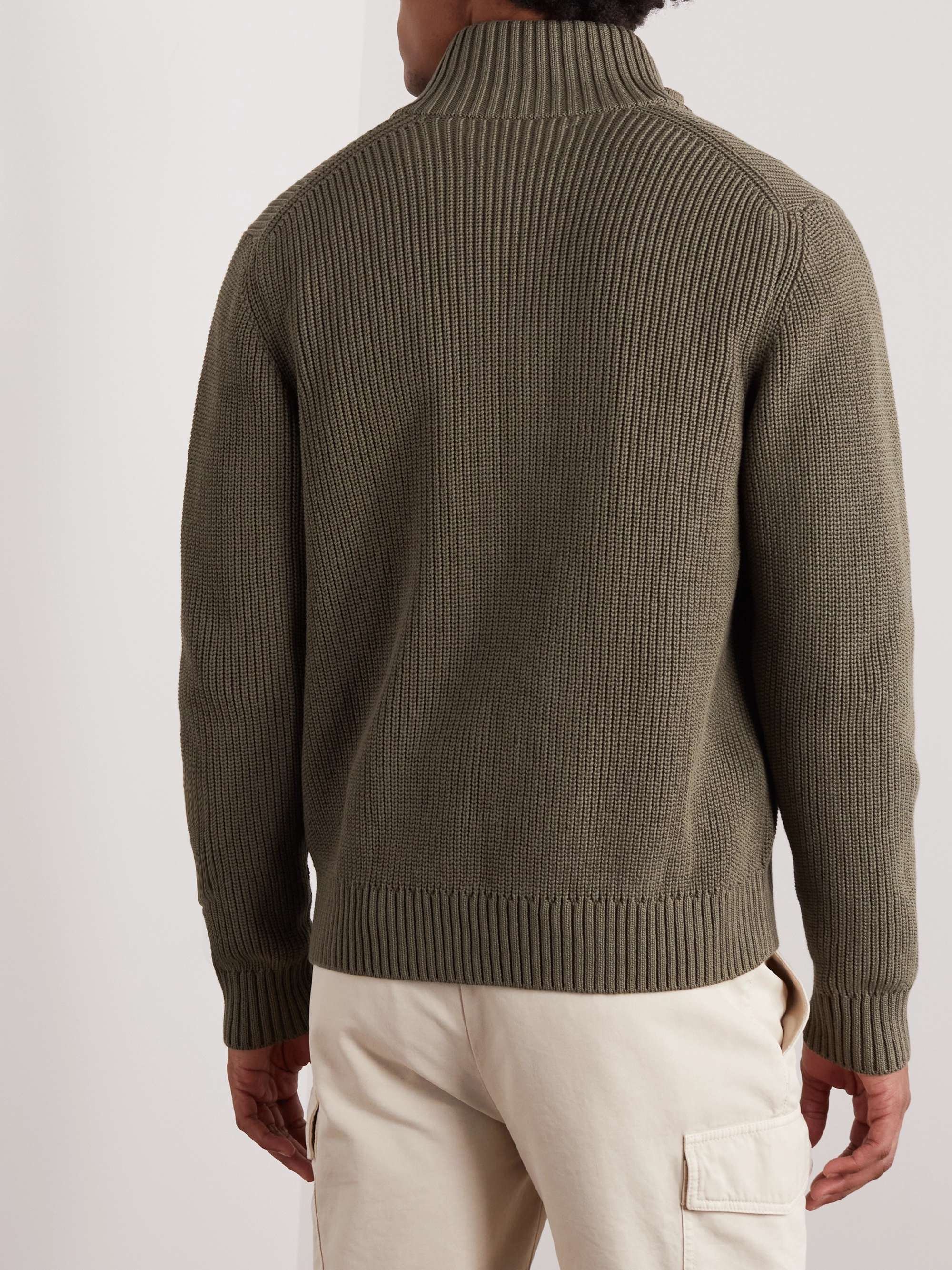 PURDEY Ribbed Cotton Cardigan