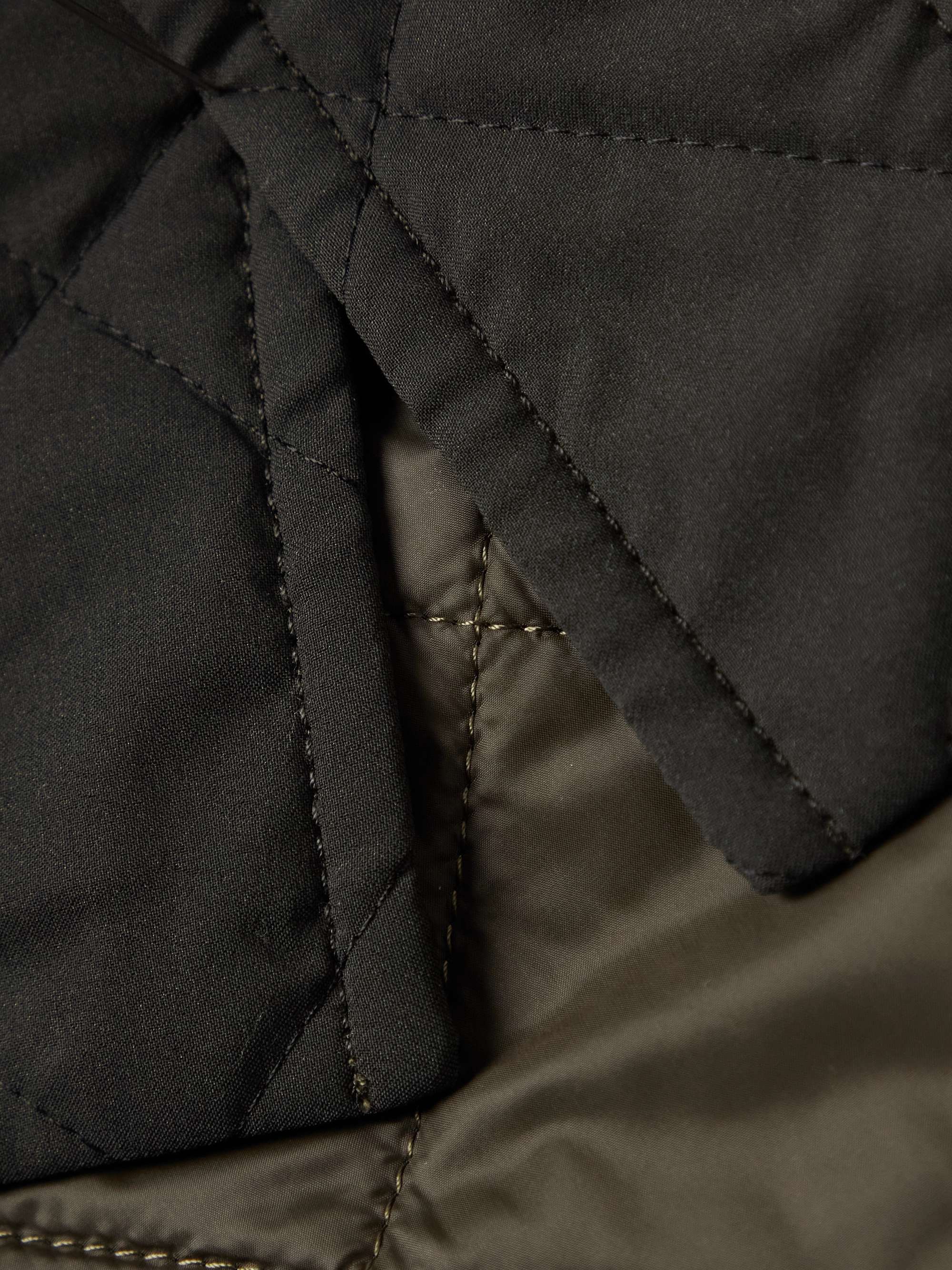PURDEY Leather-Trimmed Quilted Virgin Wool-Blend and Shell Jacket