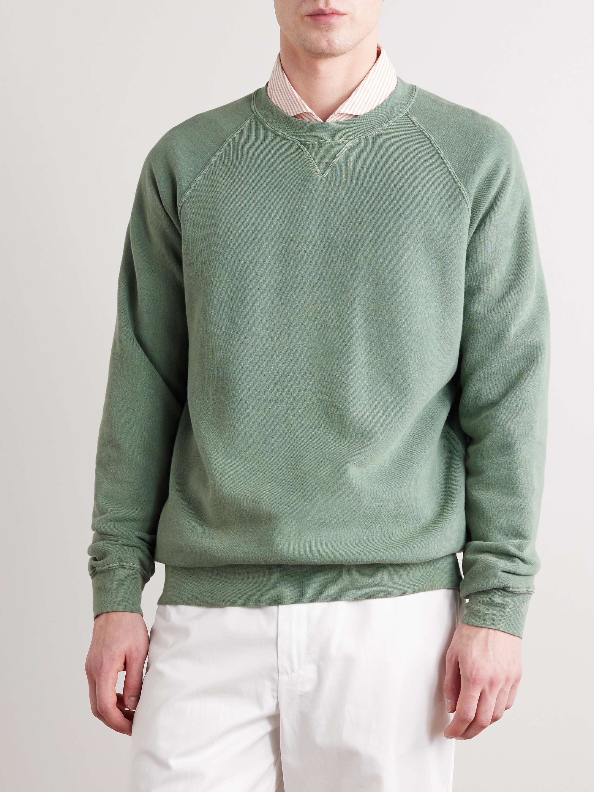 THOM SWEENEY Garment-Dyed Cotton-Jersey Sweatshirt