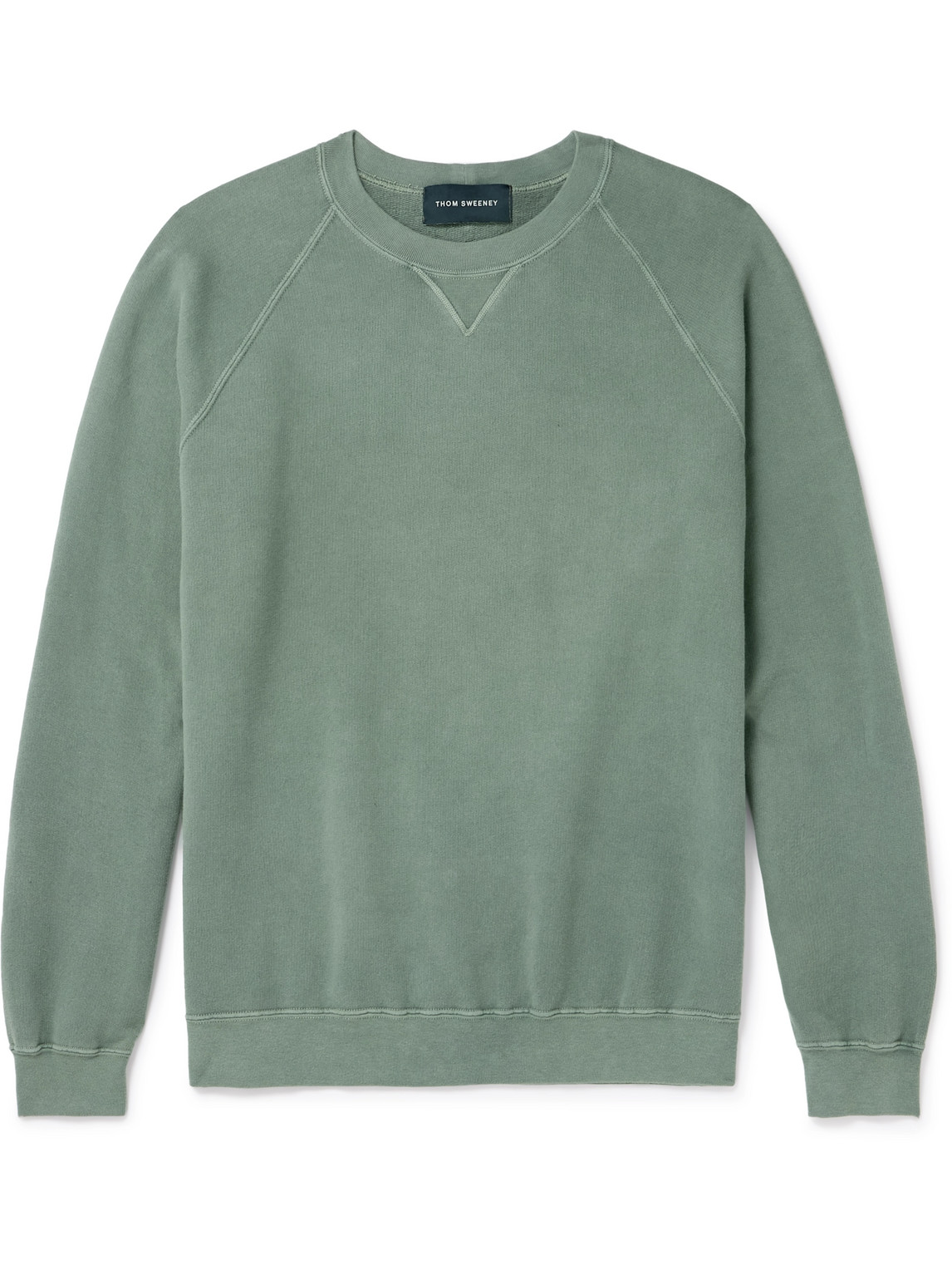 Thom Sweeney - Garment-Dyed Cotton-Jersey Sweatshirt - Men - Green - XS