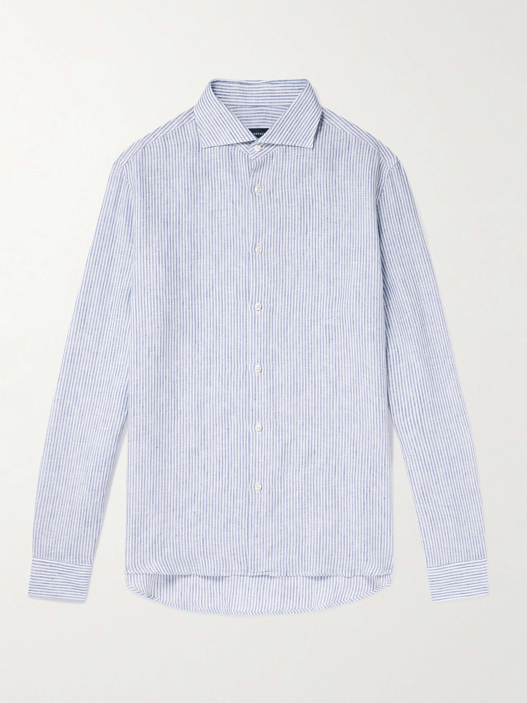 THOM SWEENEY Striped Linen Shirt for Men | MR PORTER