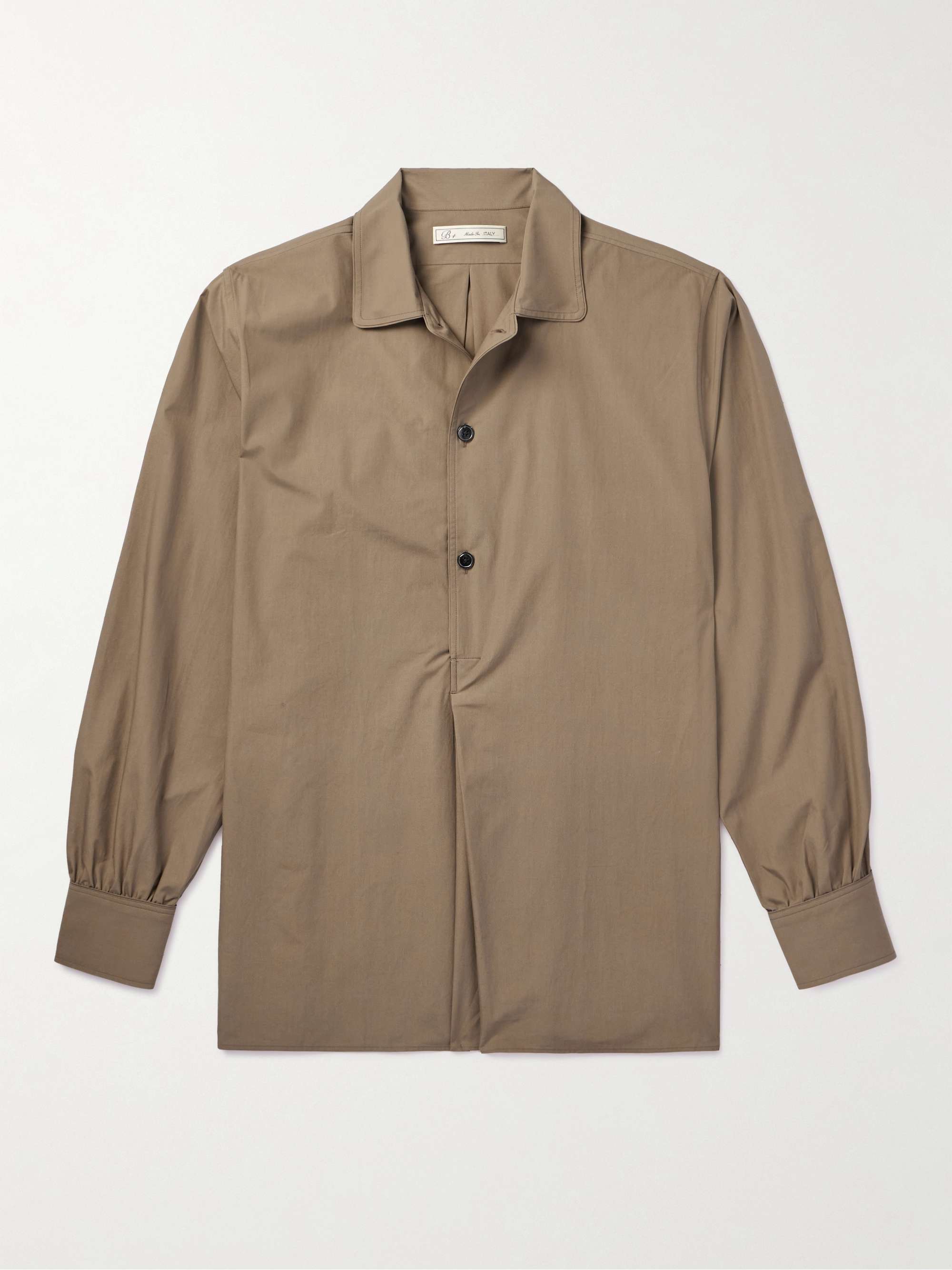 UMIT BENAN B+ Cotton-Poplin Half-Placket Shirt for Men | MR PORTER