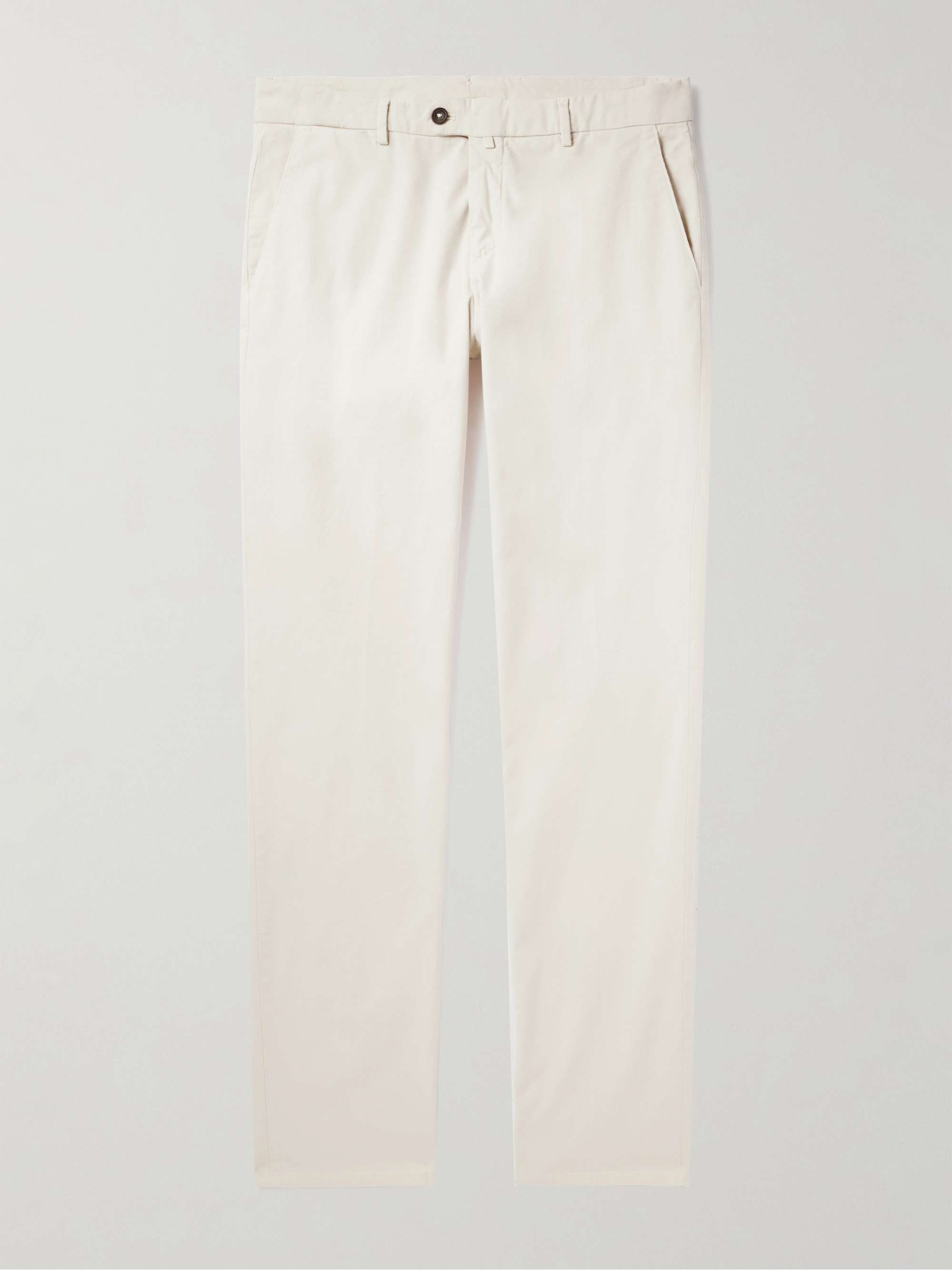 Stretch Cotton Wide-Leg Chino Pants