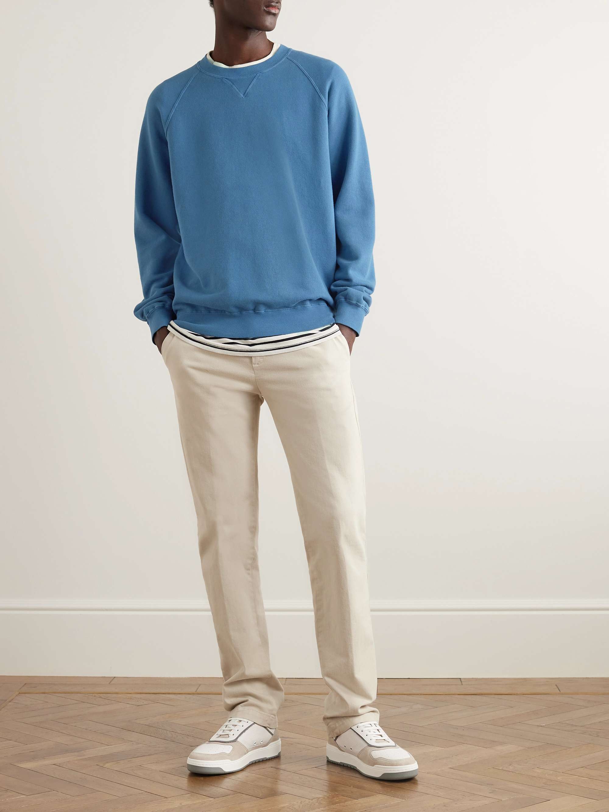 THOM SWEENEY Garment-Dyed Cotton-Jersey Sweatshirt