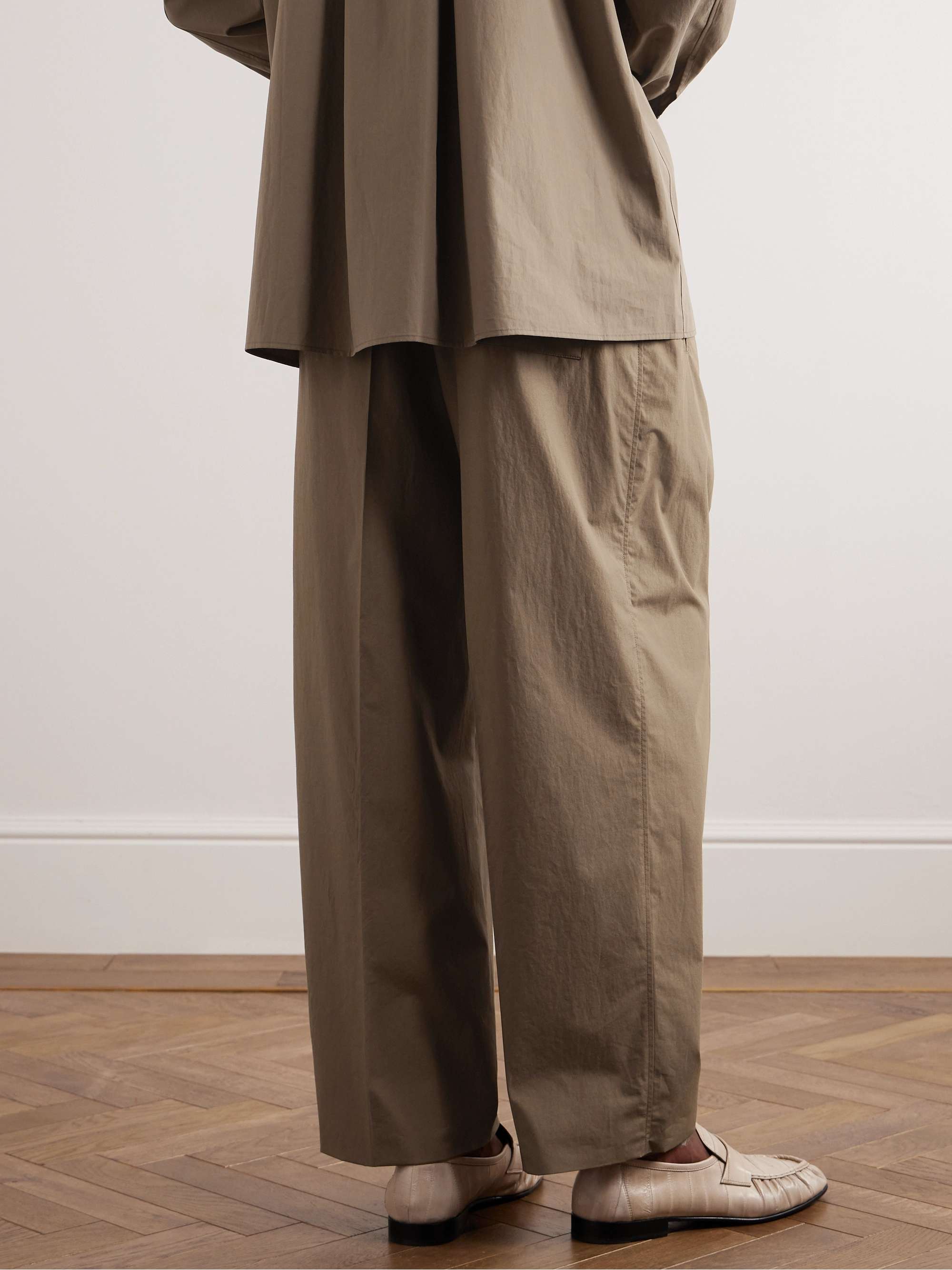 UMIT BENAN B+ Straight-Leg Cotton-Poplin Drawstring Trousers for Men ...