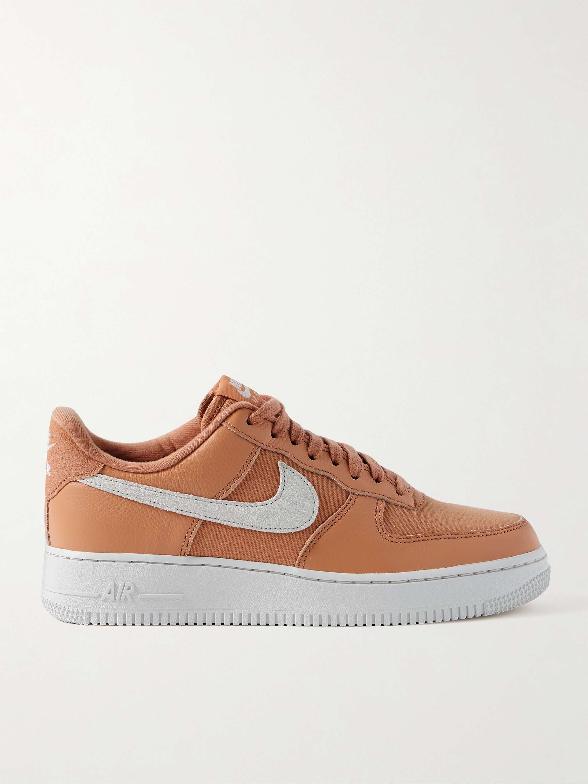 Nike Air Force 1 Leather Sneakers in Brown for Men