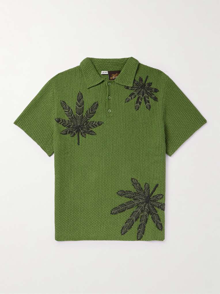 Loewe — + Paula's Ibiza Embroidered Crocheted Cotton Polo Shirt