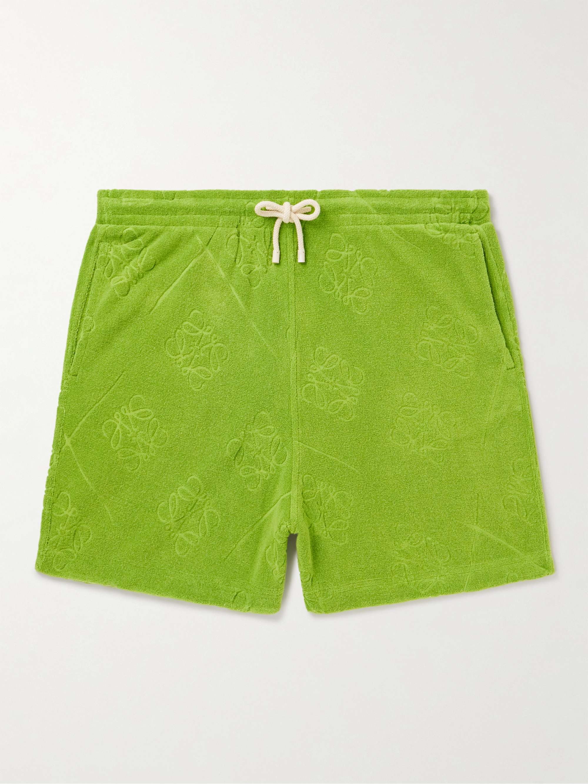 LOEWE + Paula's Ibiza Straight-Leg Jacquard-Knit Cotton-Terry Shorts ...