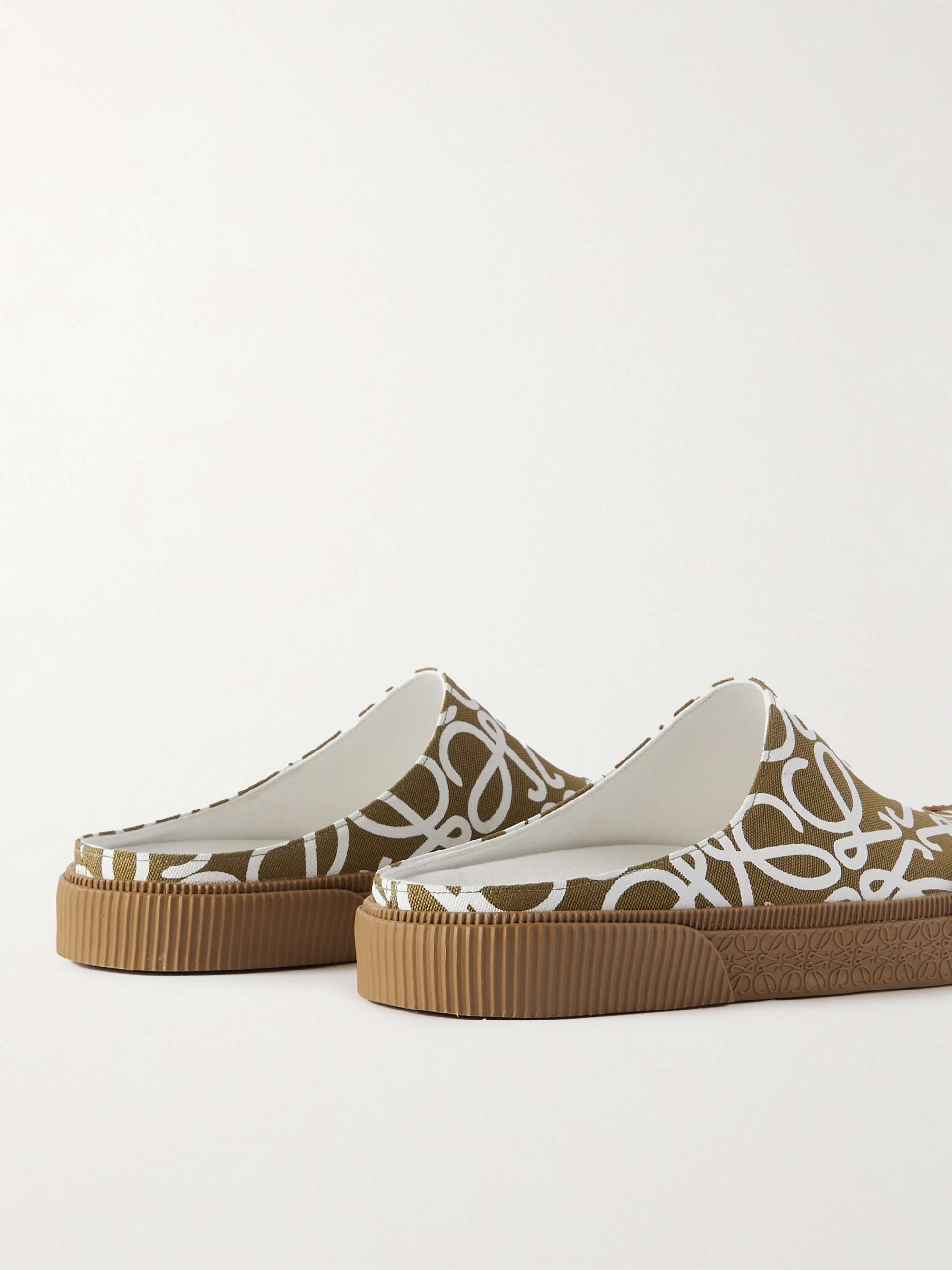 LOEWE + Paula's Ibiza Logo-Print Canvas Mules
