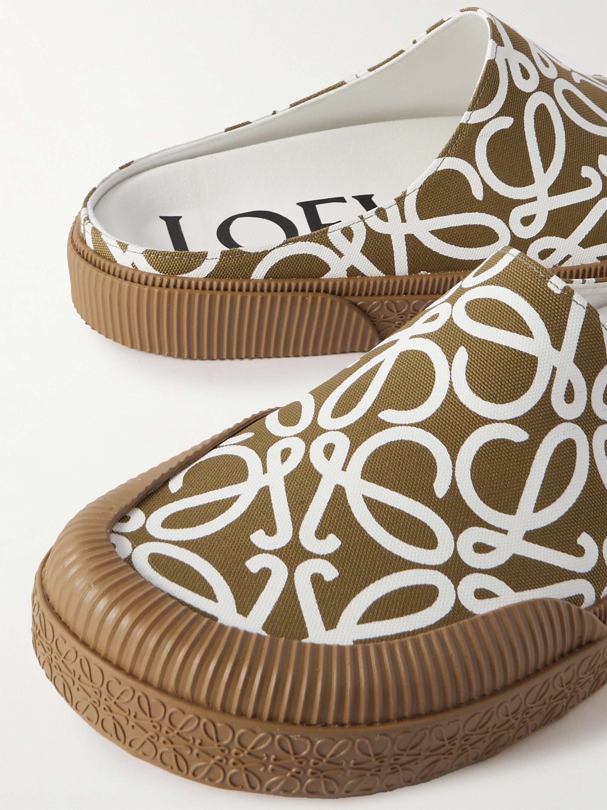 LOEWE + Paula's Ibiza Logo-Print Canvas Mules