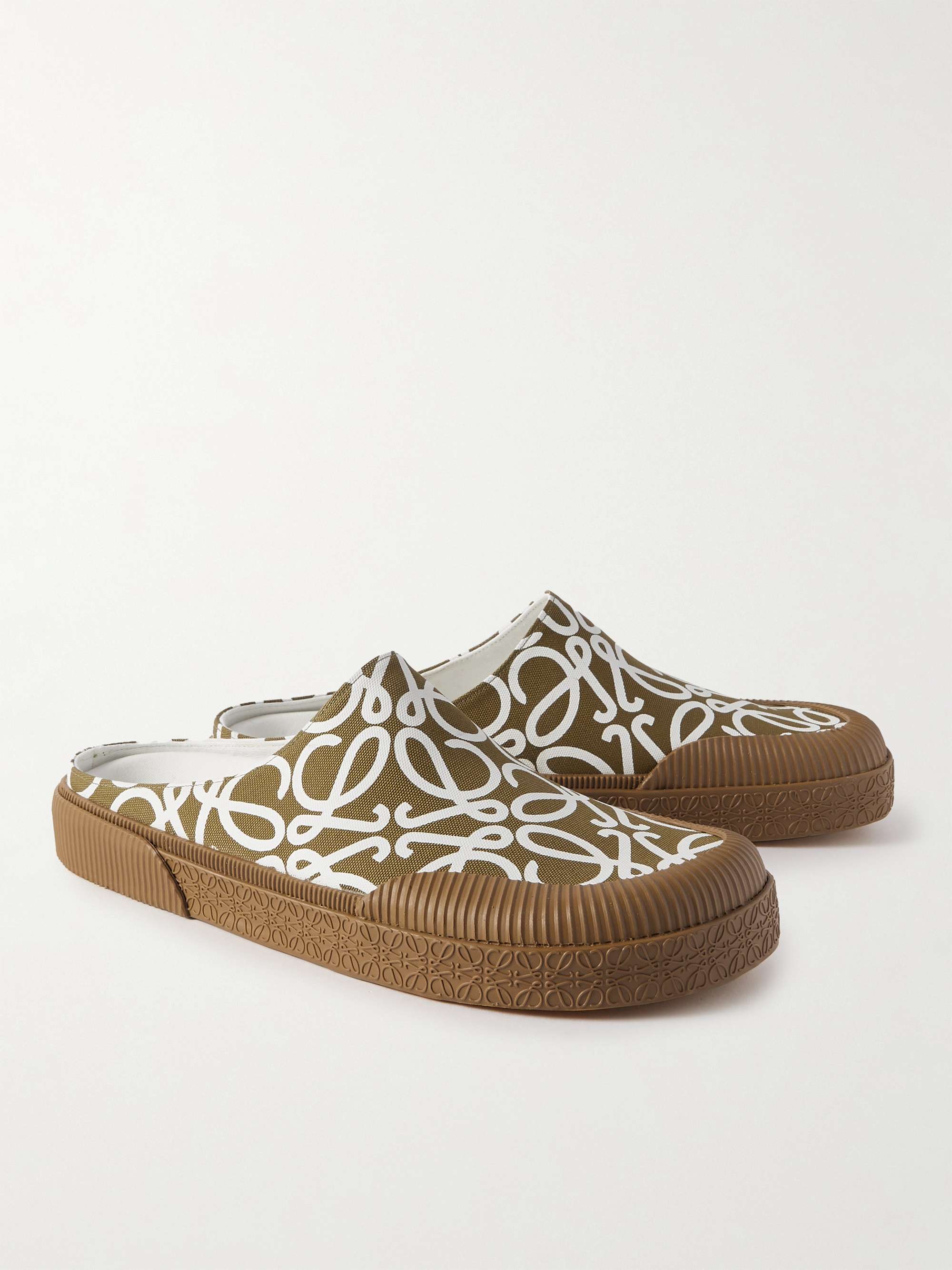 LOEWE + Paula's Ibiza Logo-Print Canvas Mules