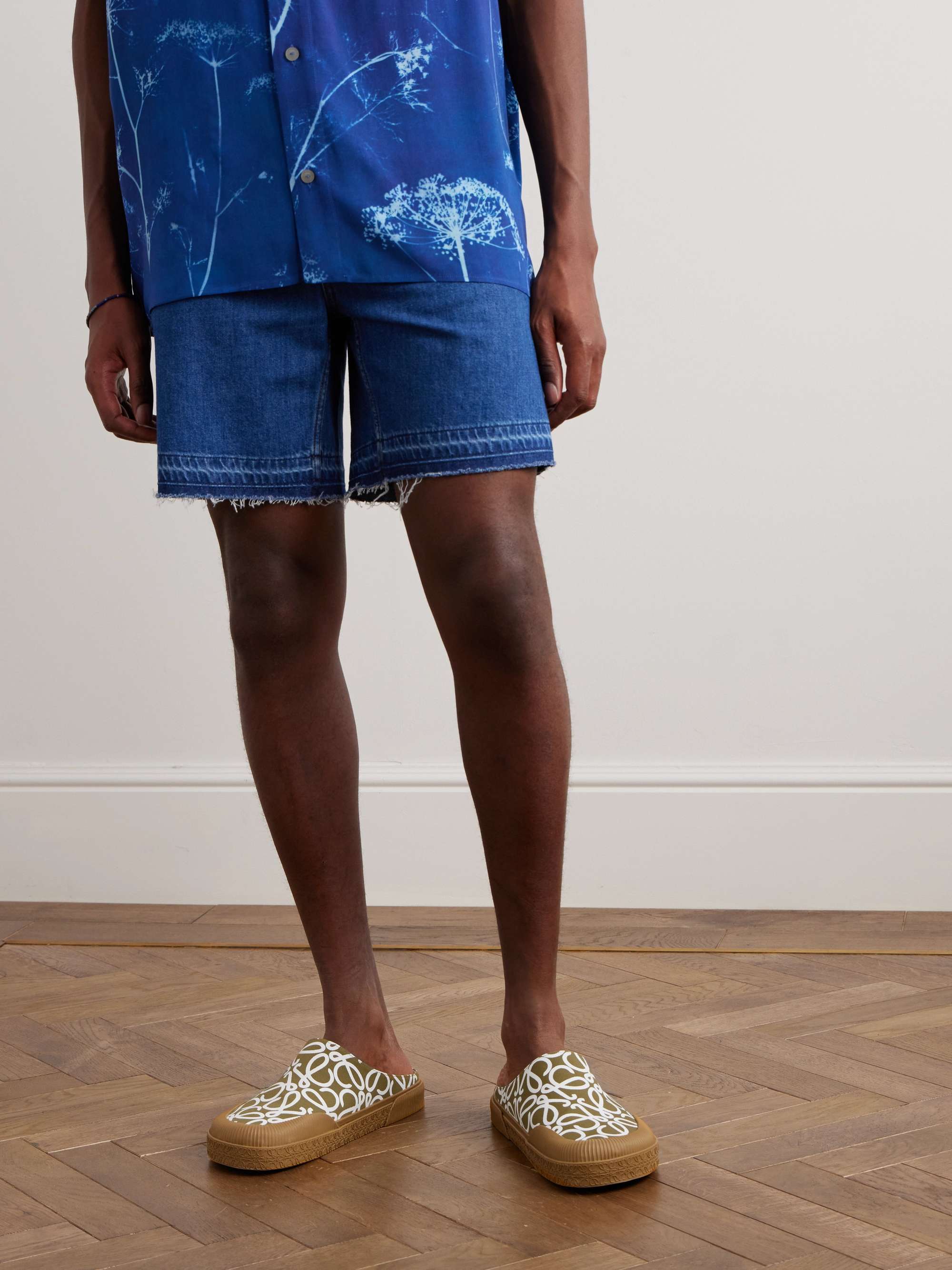 LOEWE + Paula's Ibiza Logo-Print Canvas Mules