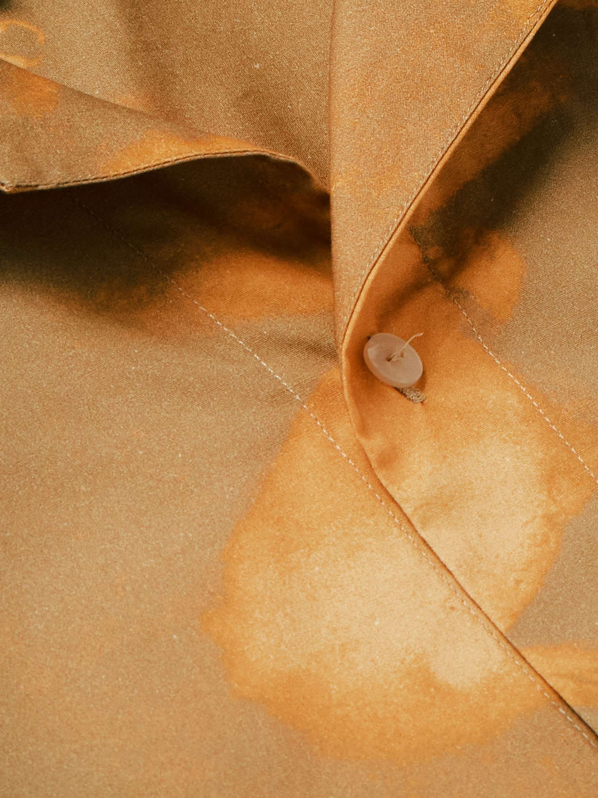 LOEWE + Paula's Ibiza Leather-Trimmed Printed Cotton-Poplin Shirt