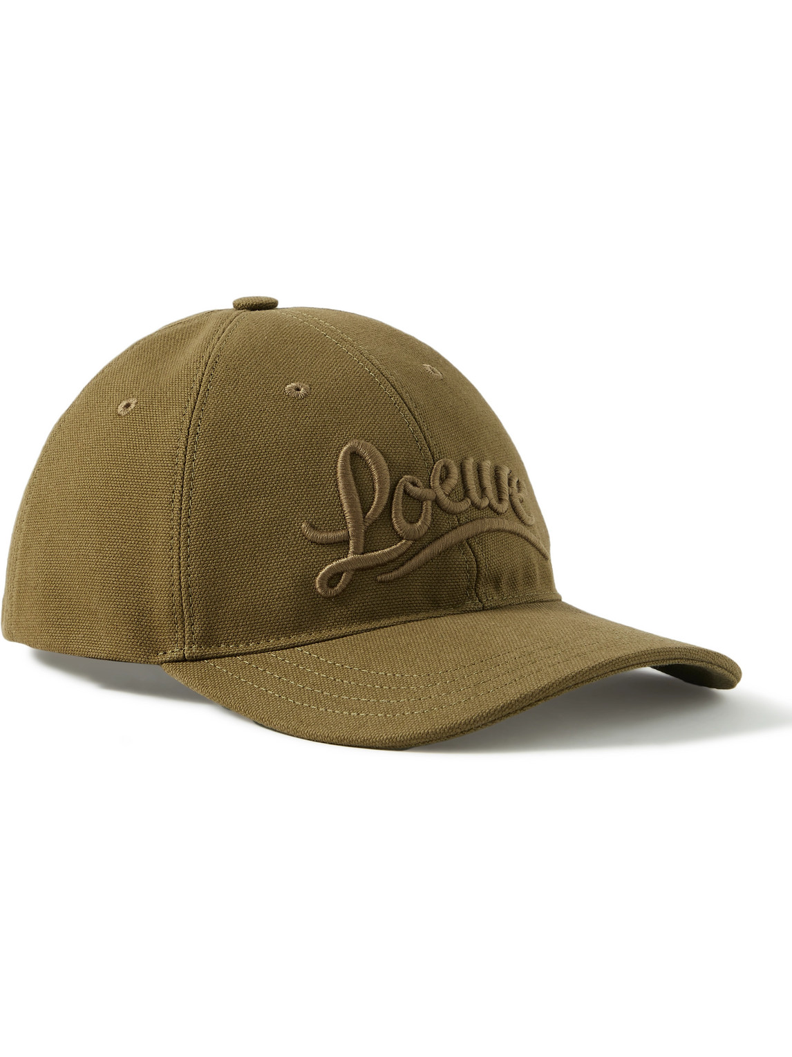 Loewe Paula's Ibiza Logo-embroidered Cotton-canvas Baseball Cap In Olive