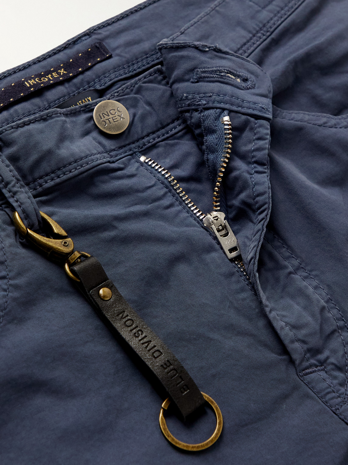 Cotton-blend gabardine shorts