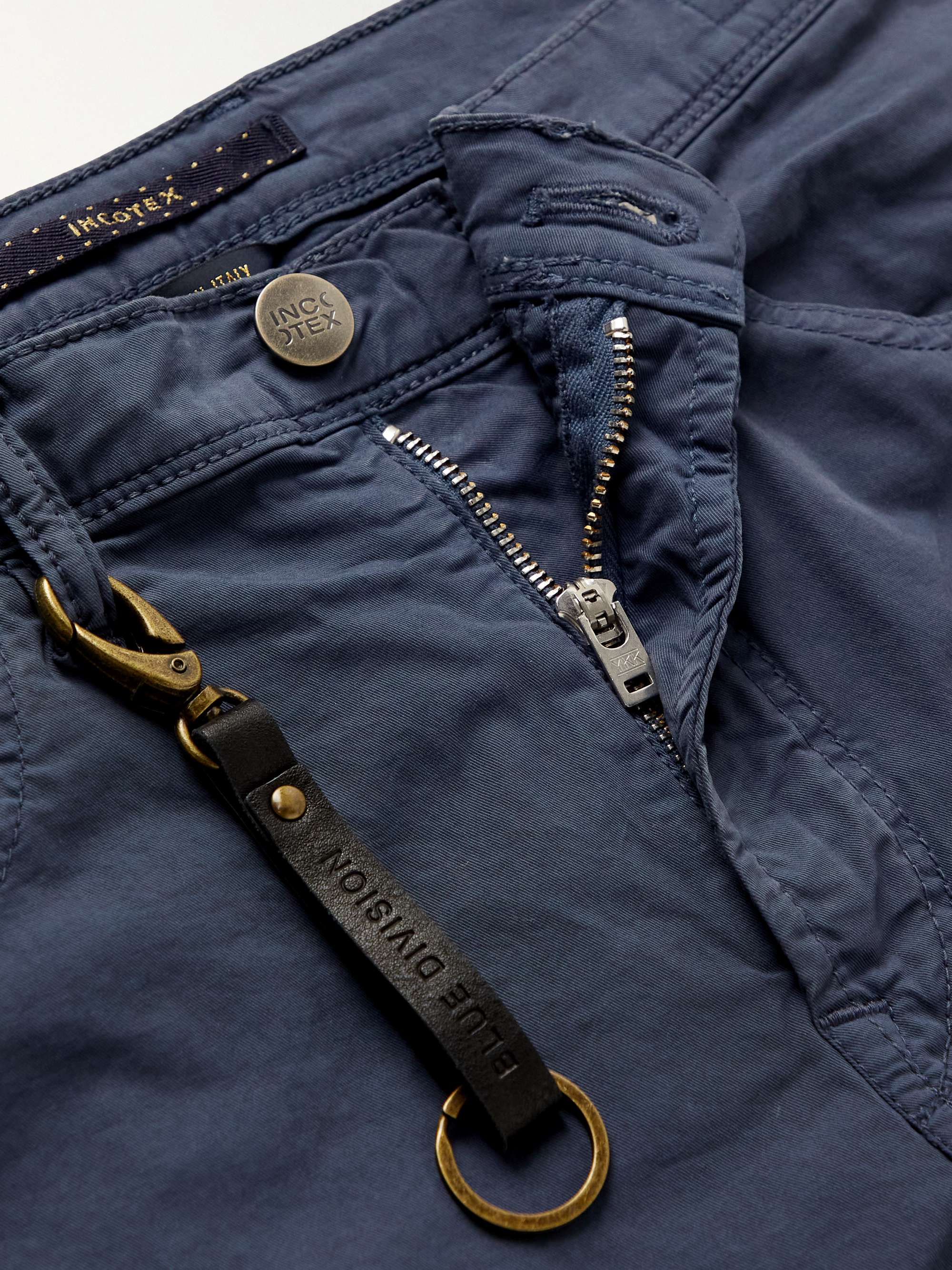 INCOTEX Straight-Leg Cotton-Blend Gabardine Shorts