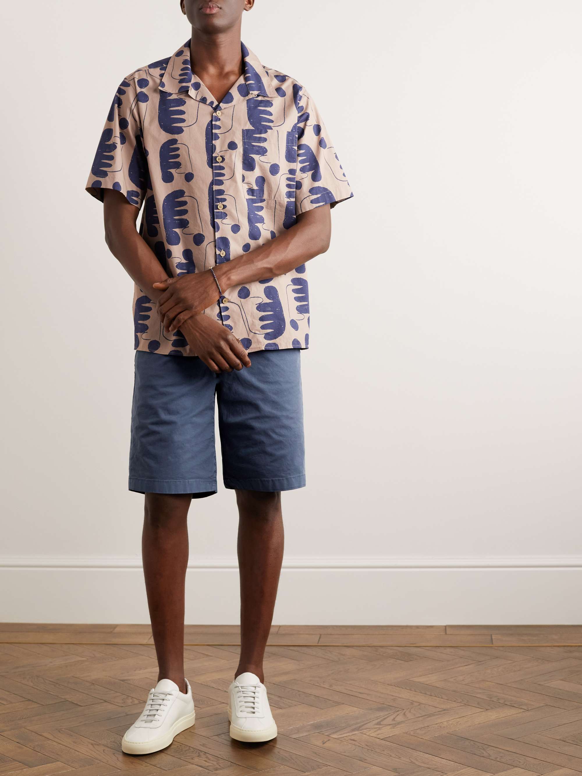 INCOTEX Straight-Leg Cotton-Blend Gabardine Shorts