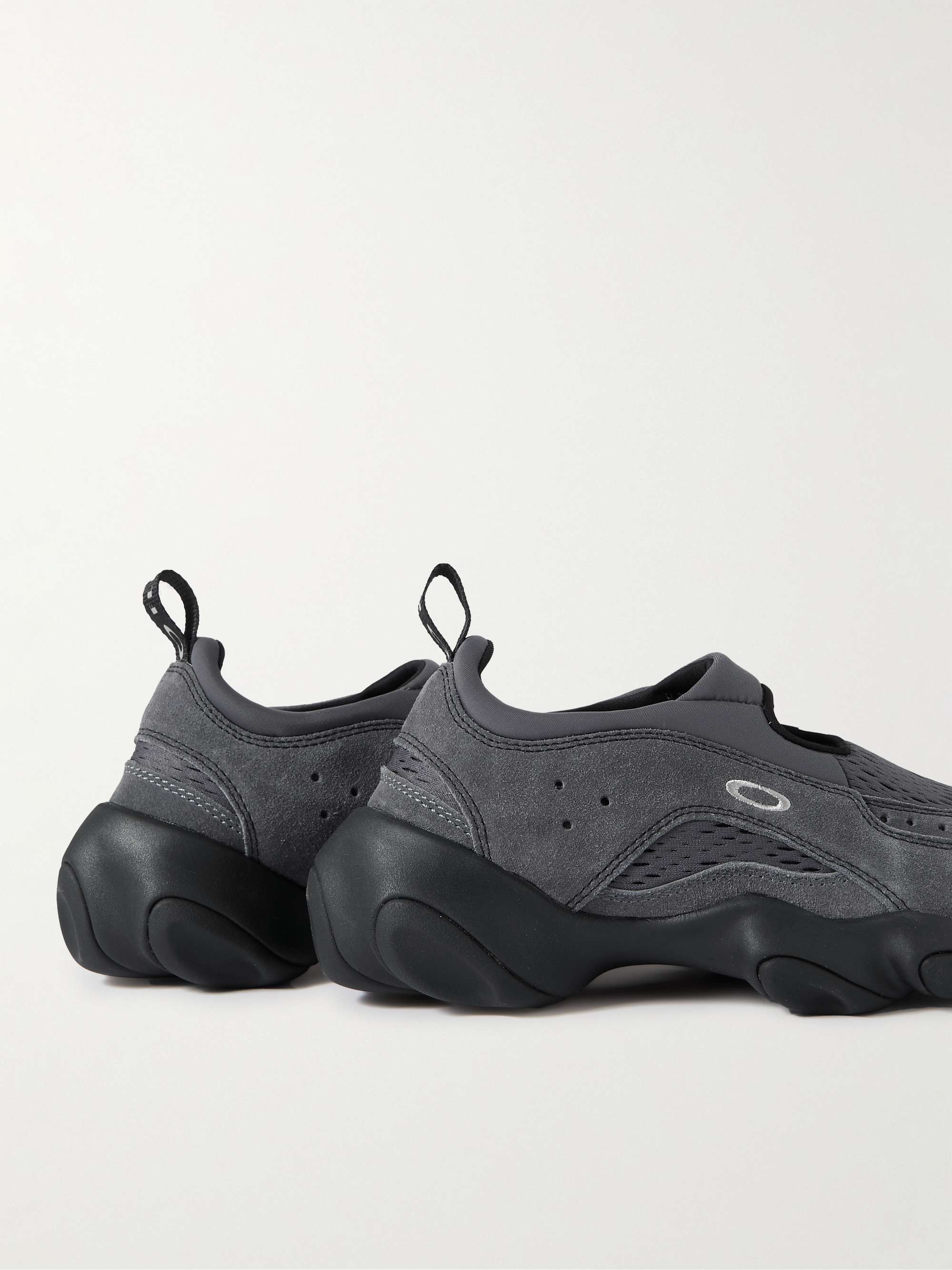 OAKLEY FACTORY Suede, Mesh and Stretch-Knit Slip-On Sneakers