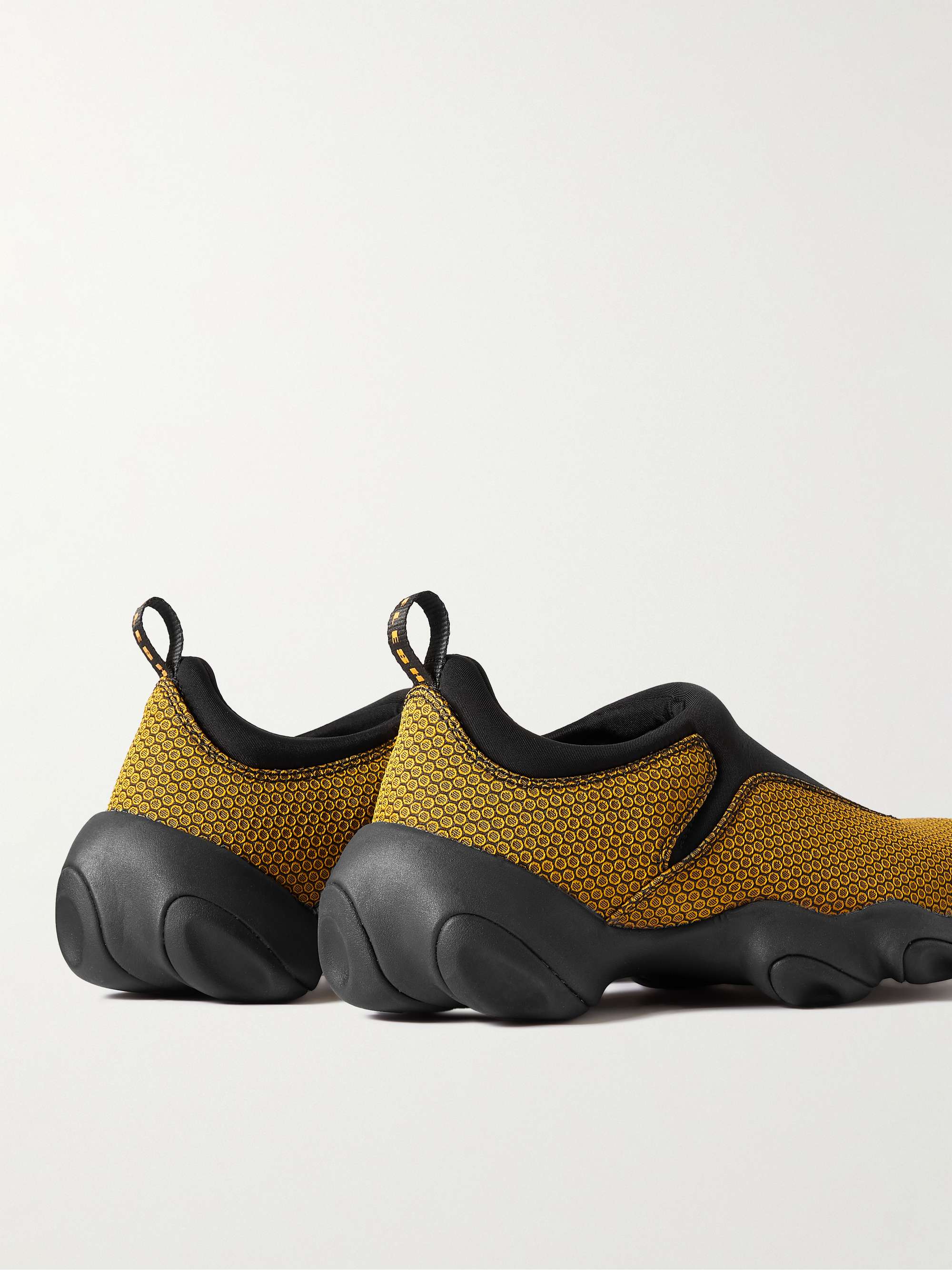 OAKLEY FACTORY + Brain Dead Textured-Suede and Stretch-Knit Slip-On Sneakers