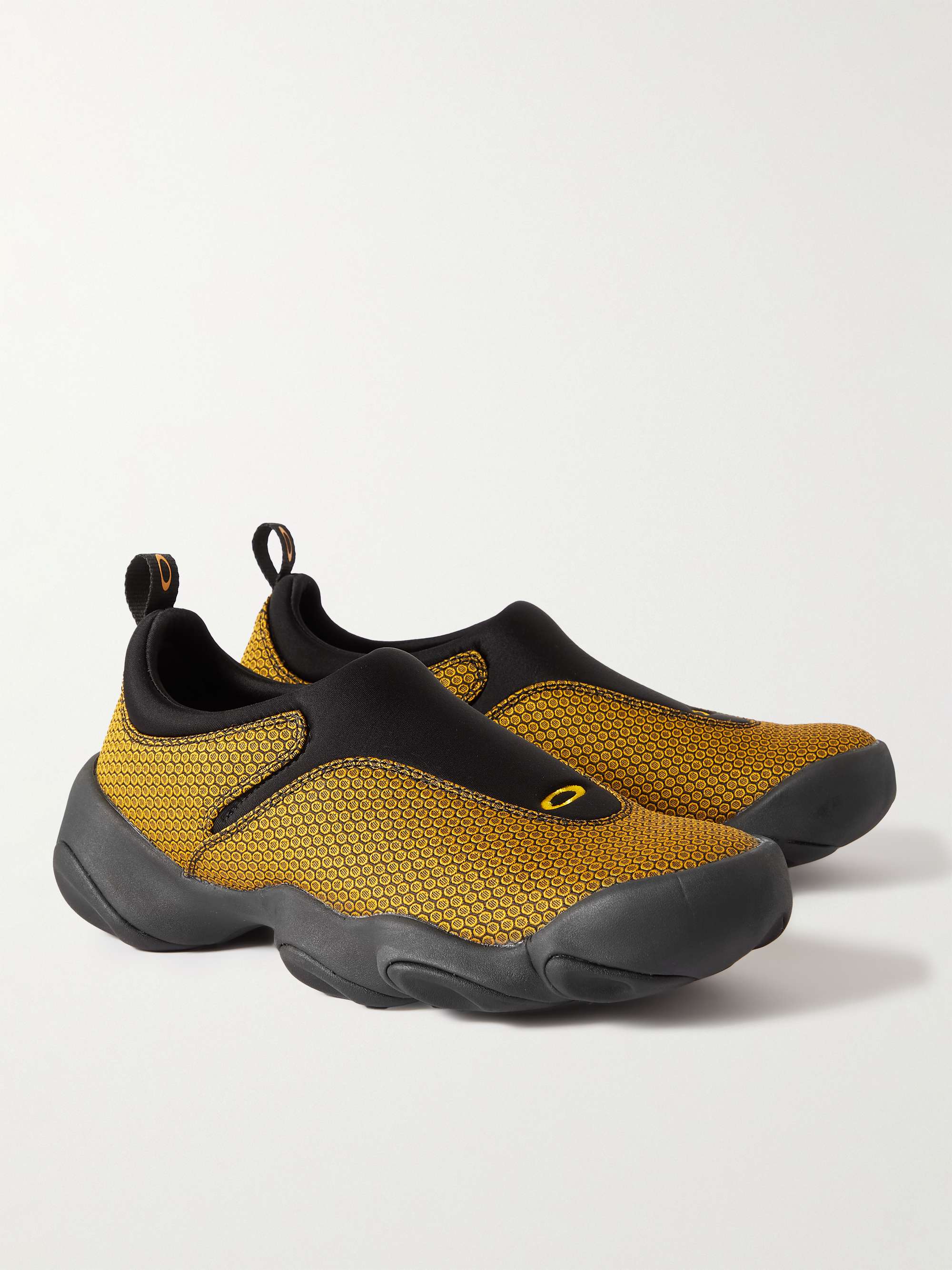 OAKLEY FACTORY + Brain Dead Textured-Suede and Stretch-Knit Slip-On Sneakers