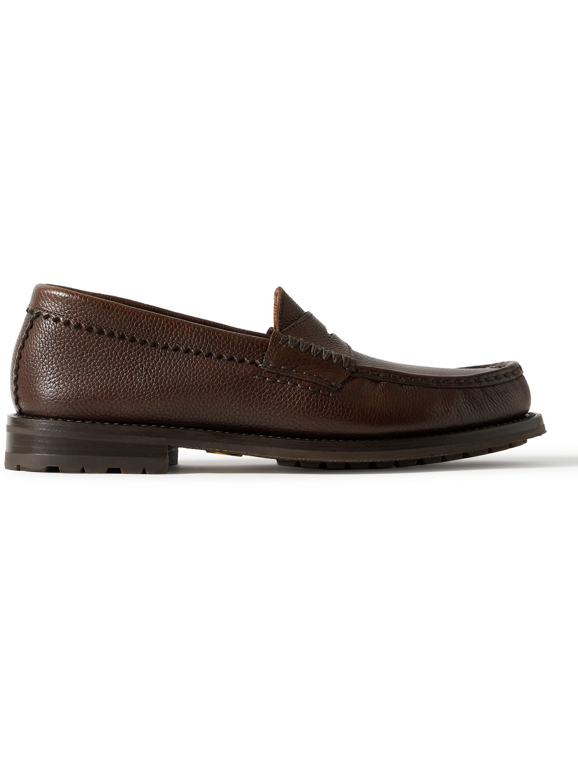 Yuketen Rob's Full-grain Leather Penny Loafers In Brown