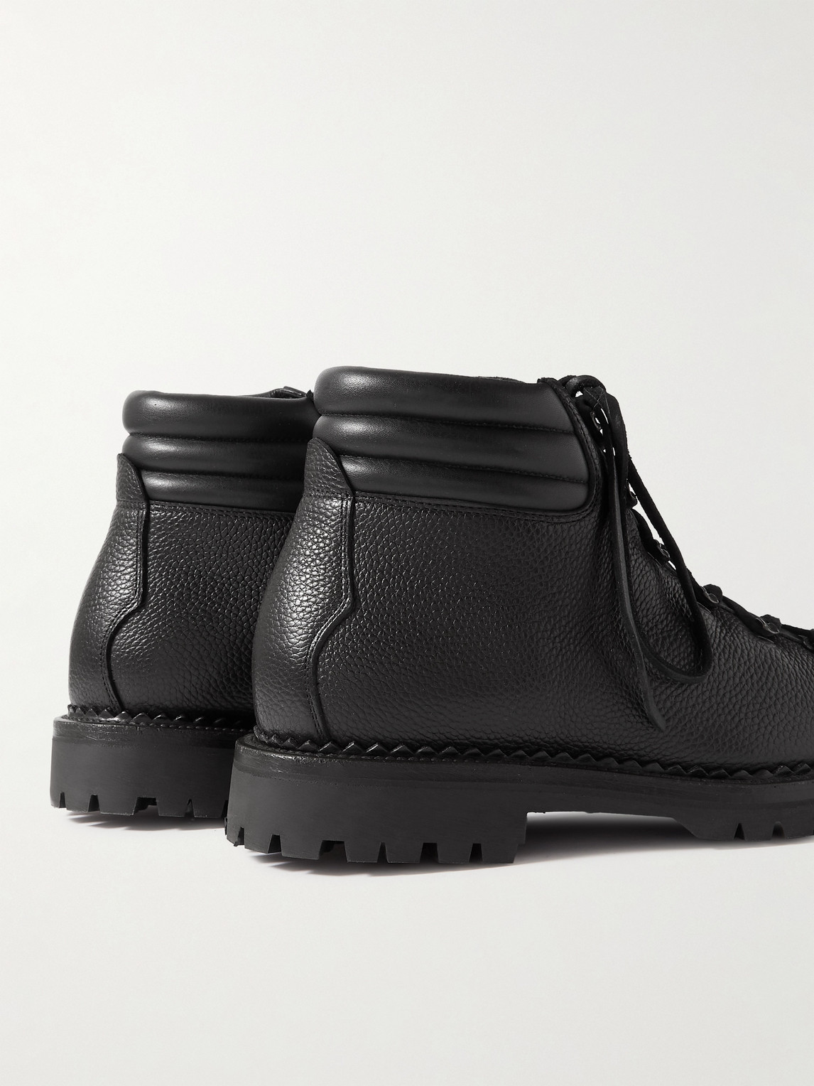 Shop Yuketen Vettore Full-grain Leather Lace-up Boots In Black