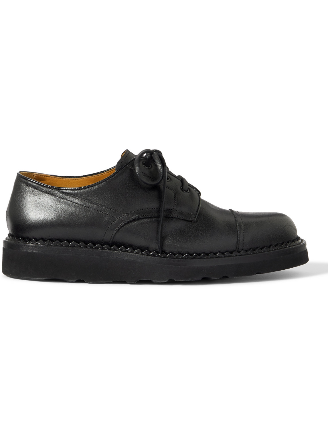 Yuketen Leather Derby Shoes In Black