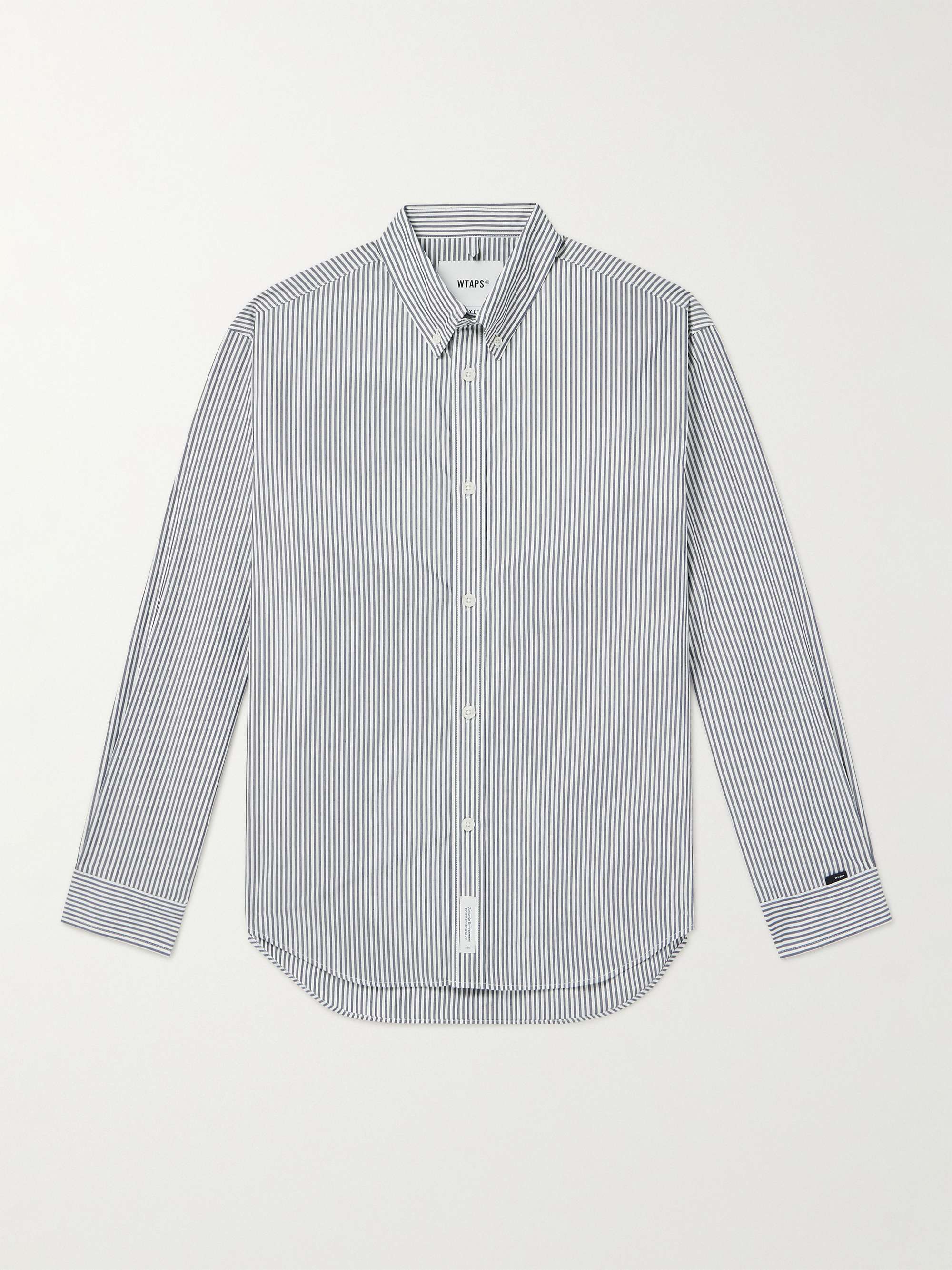 WTAPS® Button-Down Collar Striped Cotton-Blend Shirt for Men | MR PORTER