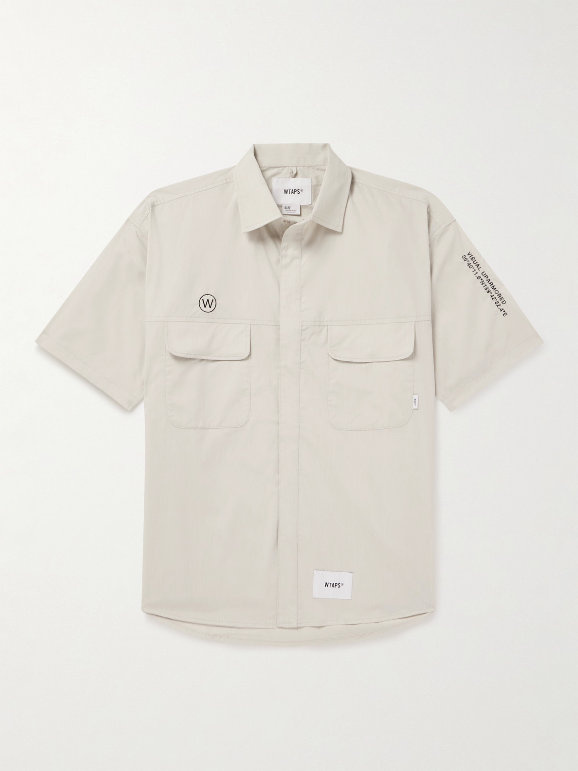 WTAPS – Logo-Appliquéd Embroidered Cotton-Blend Poplin Shirt