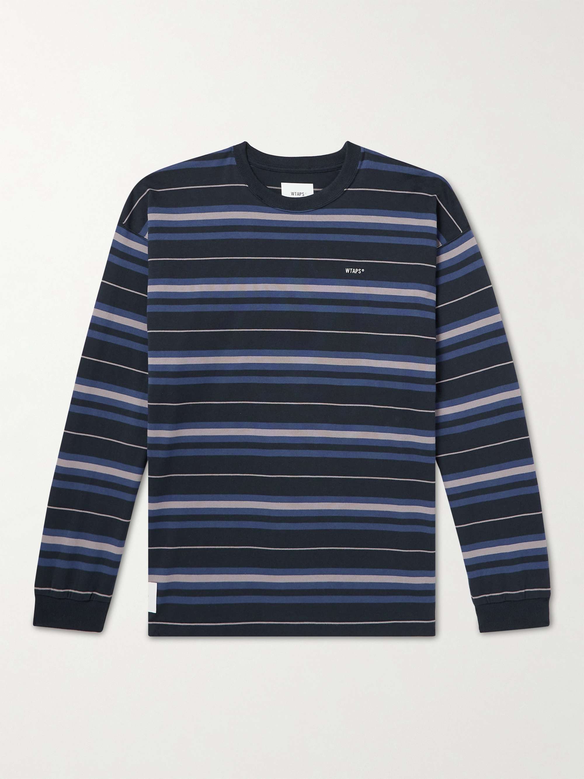 07 Logo-Embroidered Striped Cotton-Jersey T-Shirt