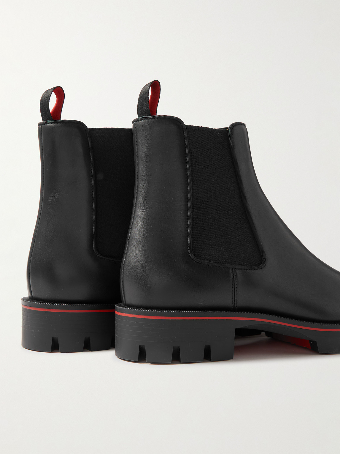 Shop Christian Louboutin Alpinosol Leather Chelsea Boots In Black