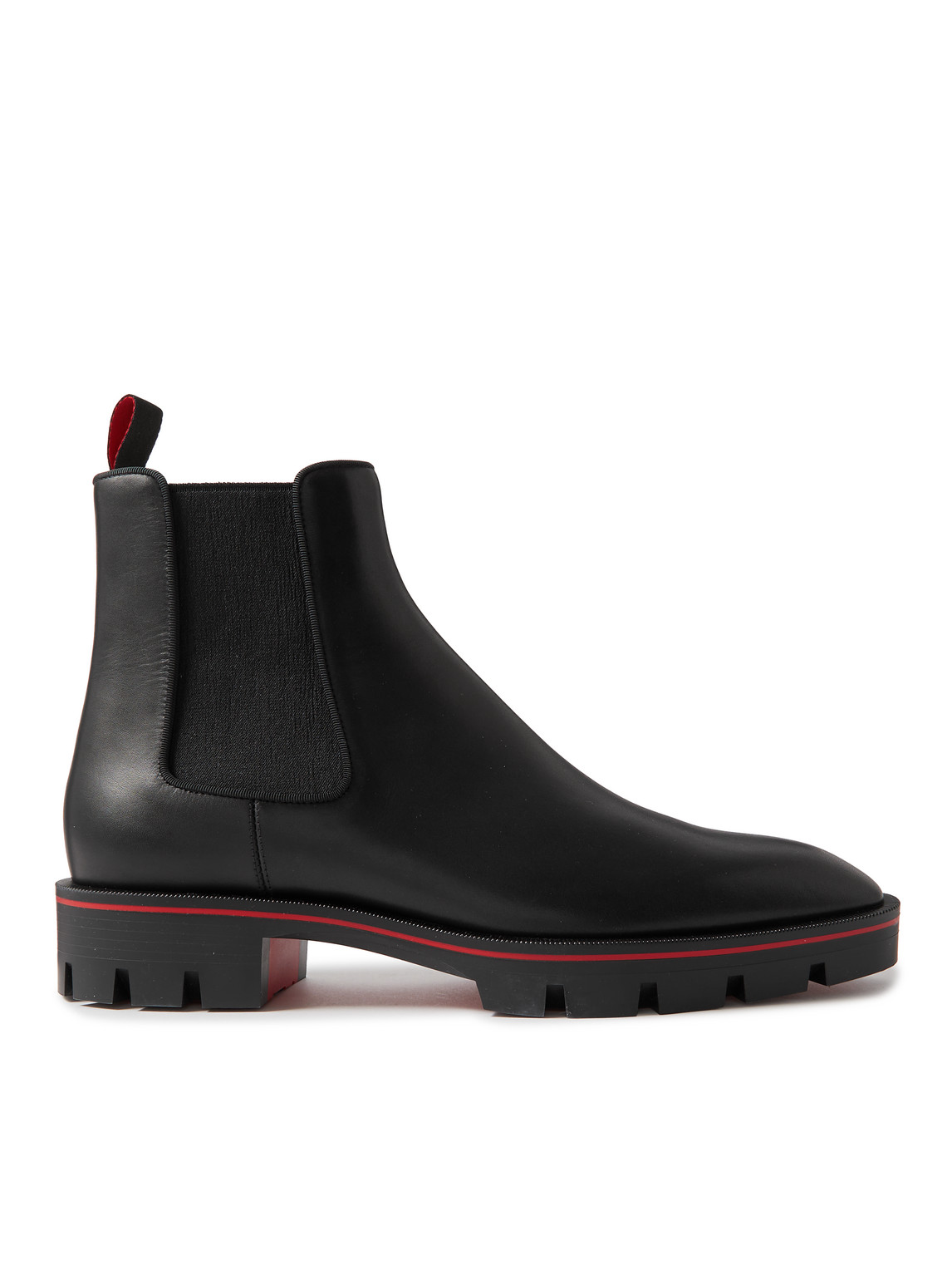 Shop Christian Louboutin Alpinosol Leather Chelsea Boots In Black