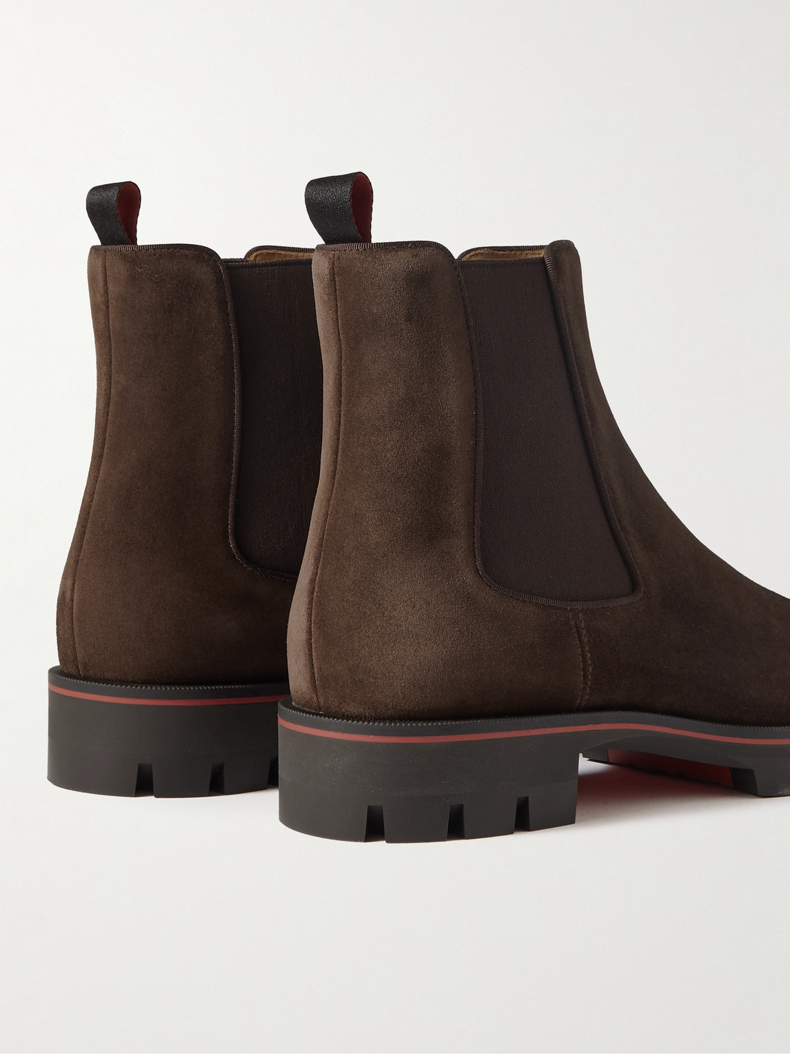 Shop Christian Louboutin Alpino Suede Chelsea Boots In Brown