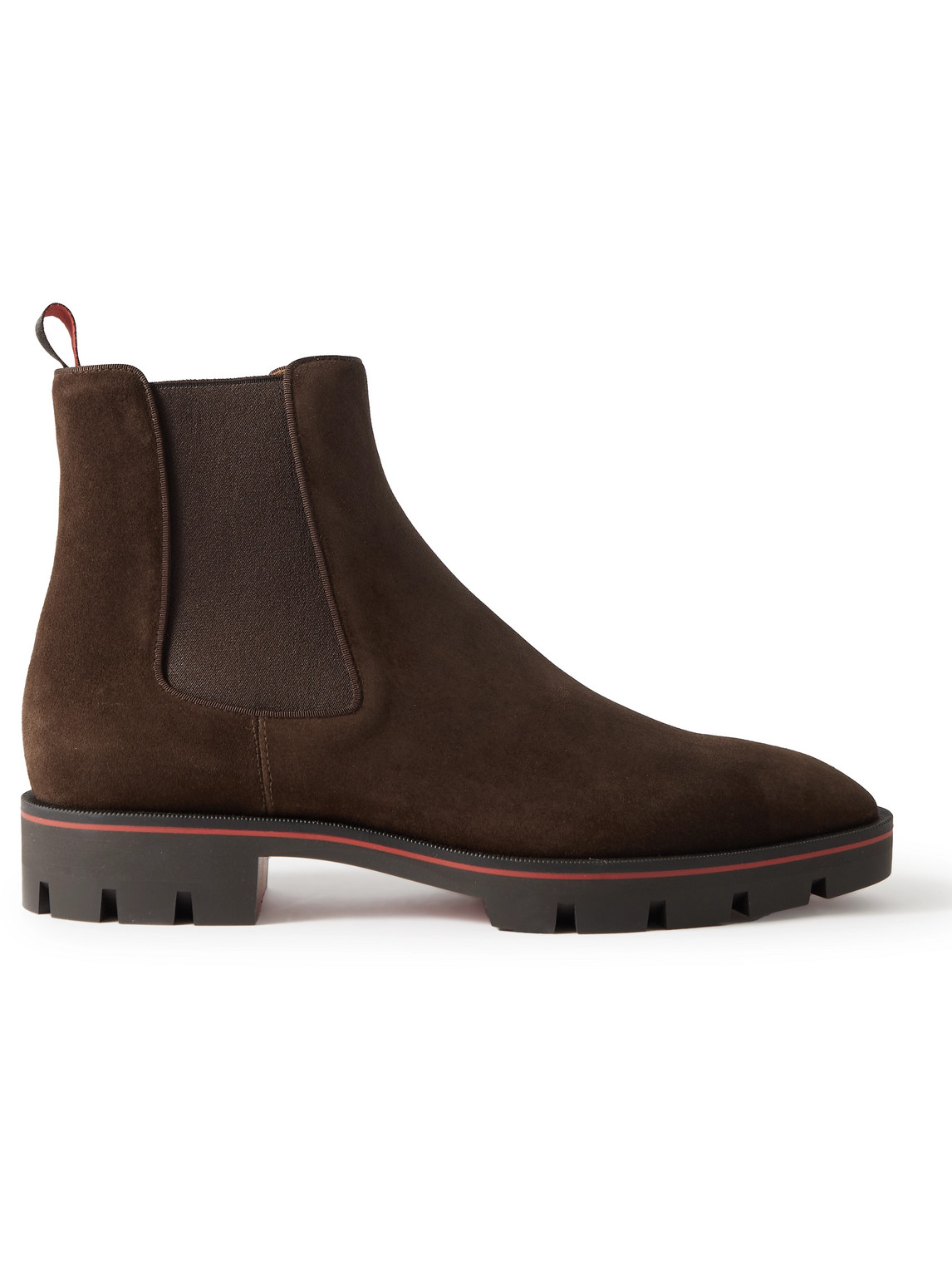 Christian Louboutin Alpino Suede Chelsea Boots In Brown