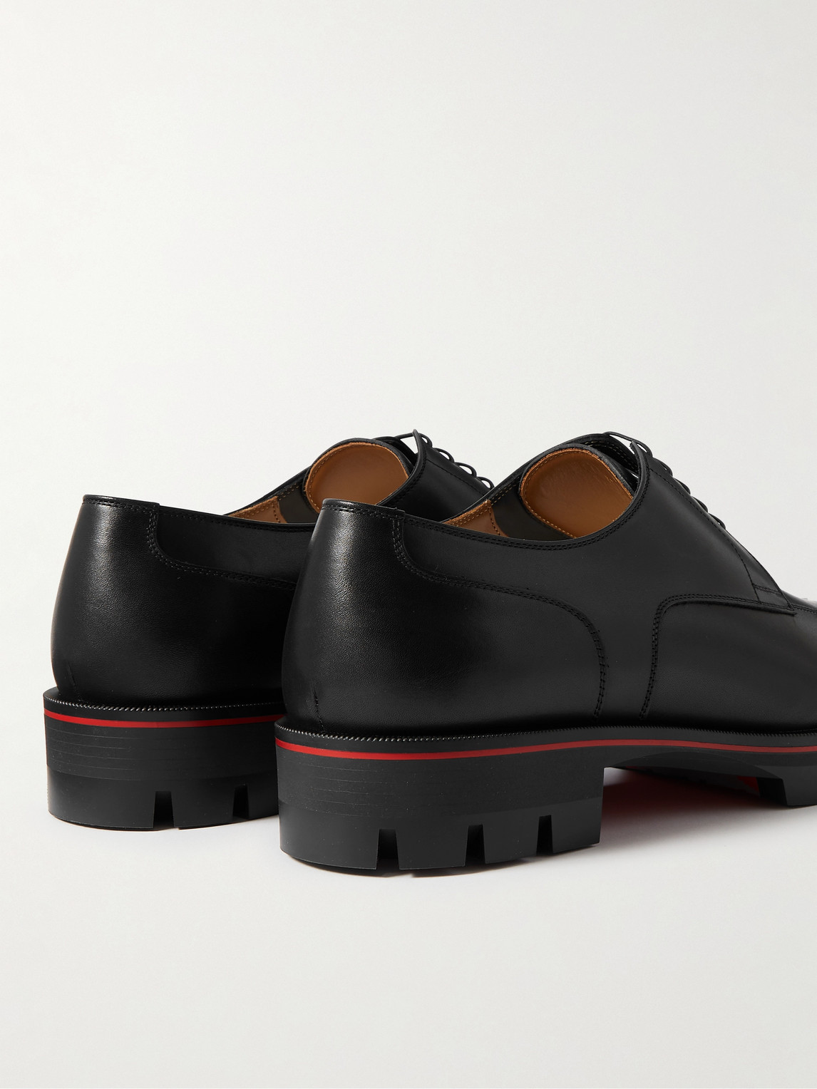 Shop Christian Louboutin Davisol Leather Derby Shoes In Black