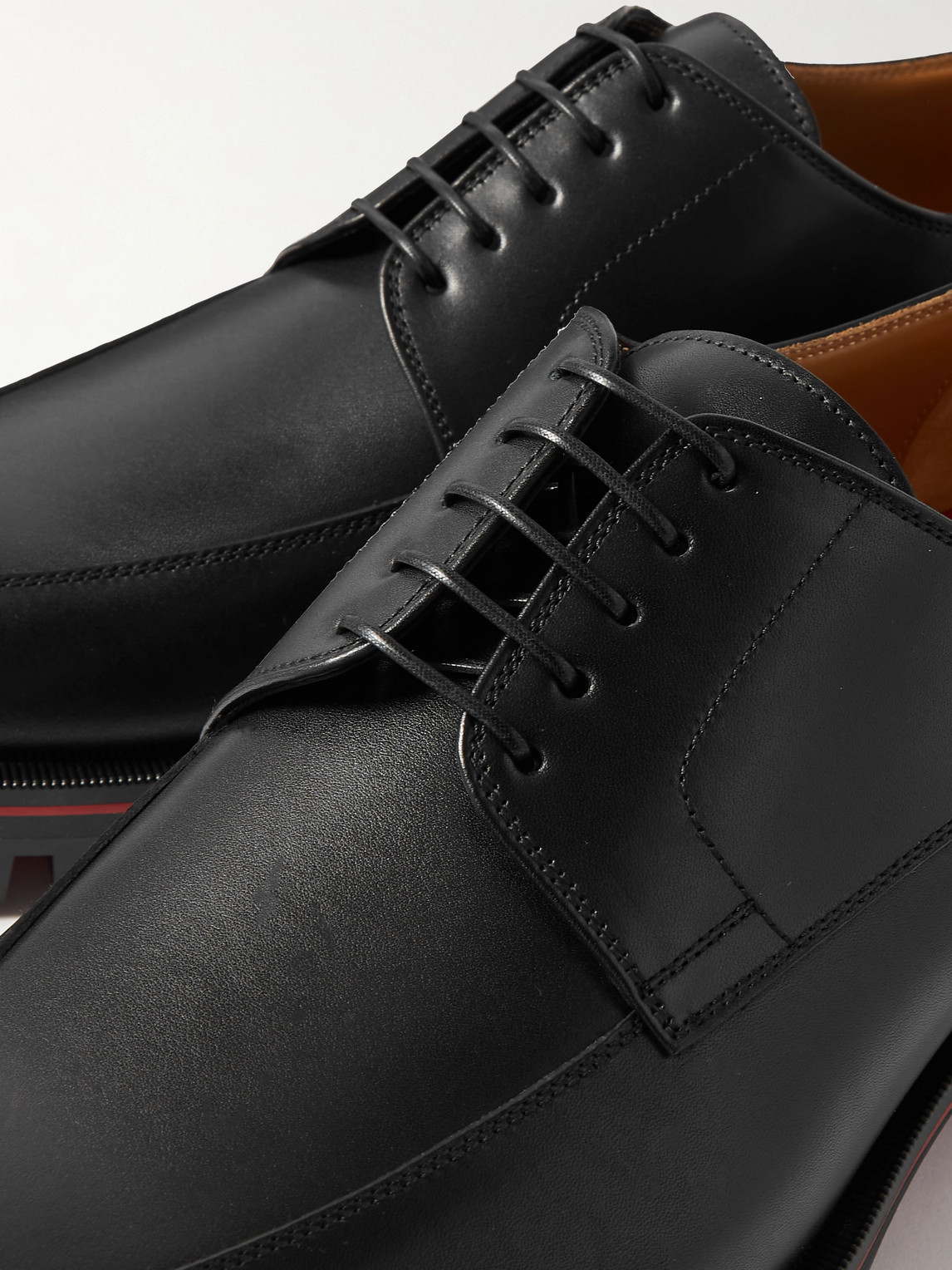 Shop Christian Louboutin Davisol Leather Derby Shoes In Black