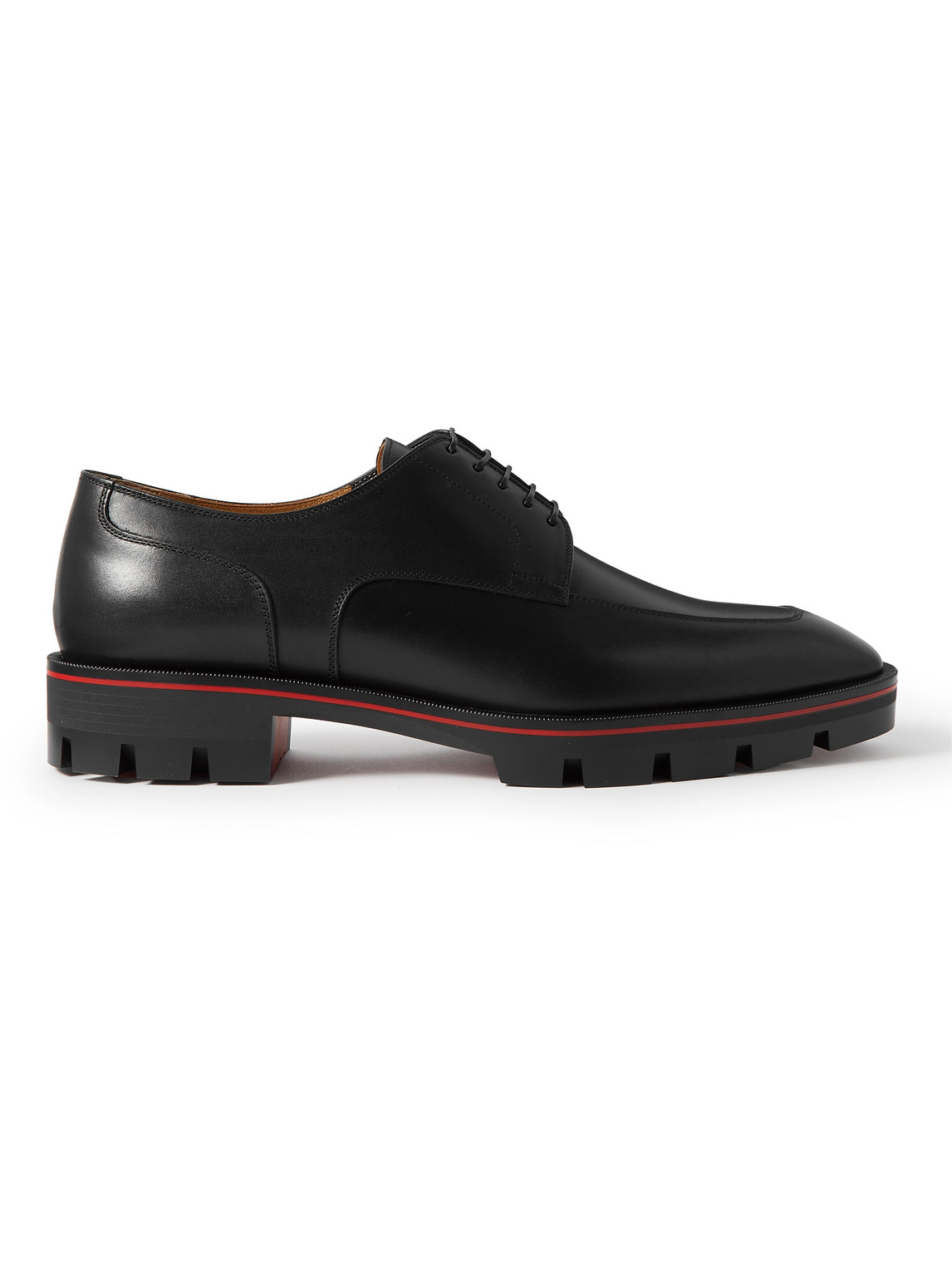 Shop Christian Louboutin Davisol Leather Derby Shoes In Black