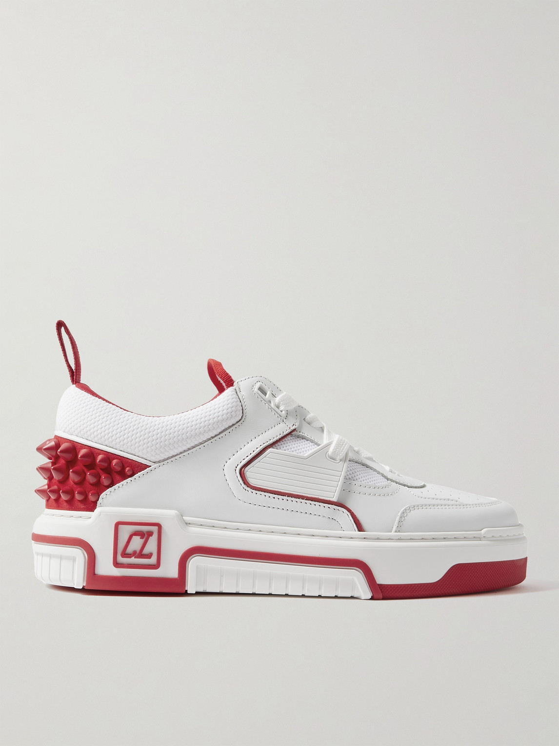 Christian Louboutin Astroloubi Spiked Leather and Mesh Sneakers - Men