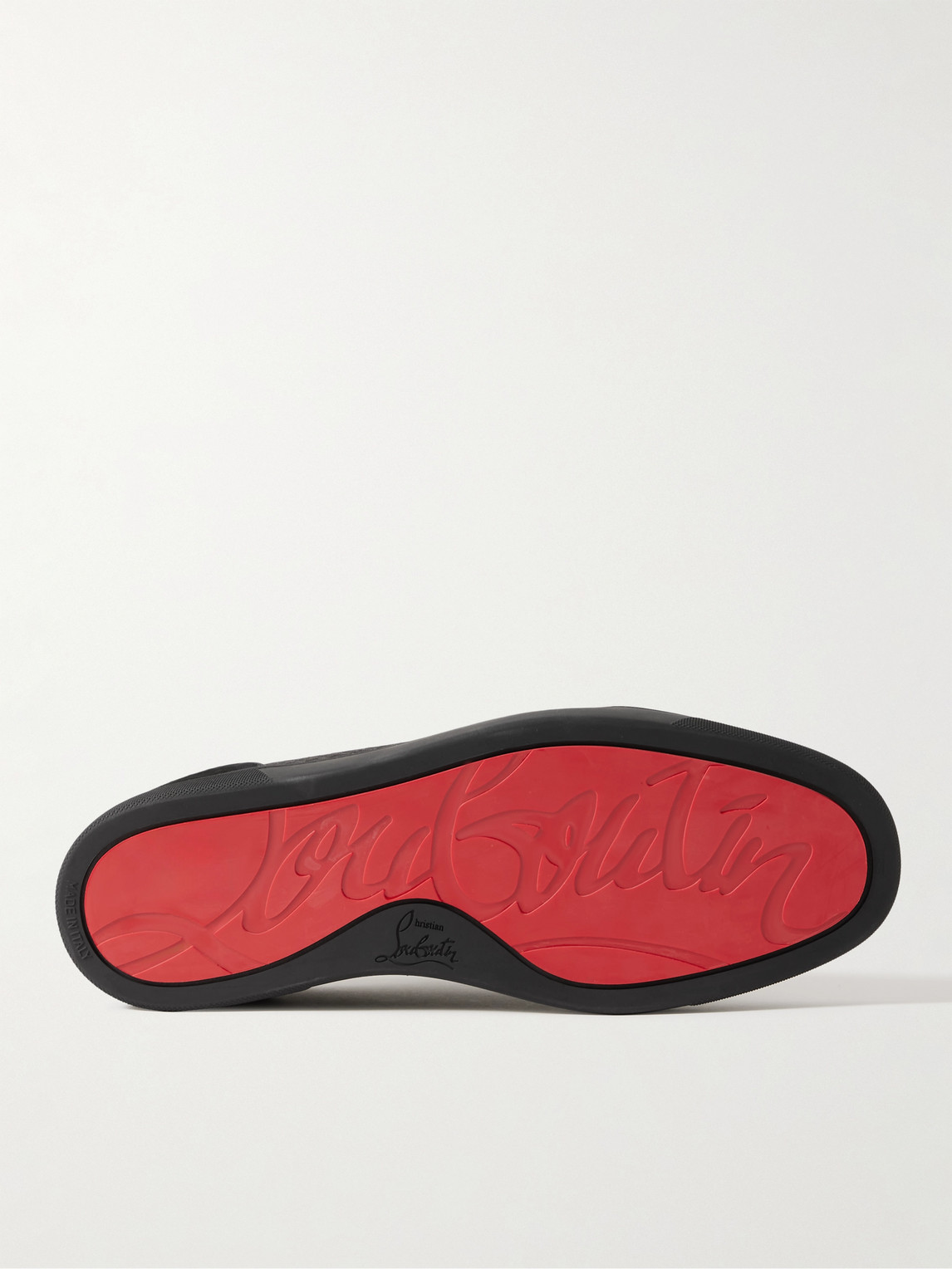 CHRISTIAN LOUBOUTIN LOUIS JUNIOR SUEDE AND LEATHER-TRIMMED RIPSTOP SNEAKERS