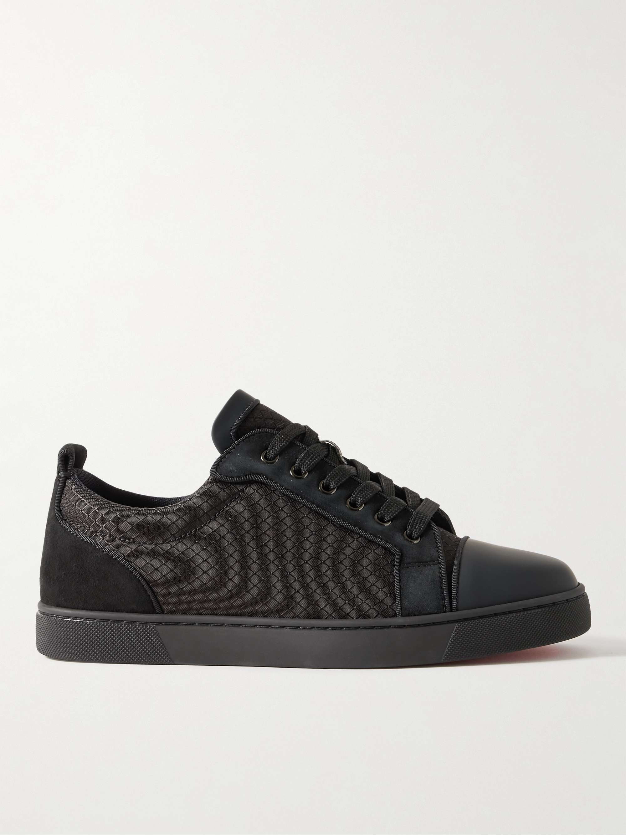 CHRISTIAN LOUBOUTIN Louis Junior Suede and Leather-Trimmed Ripstop