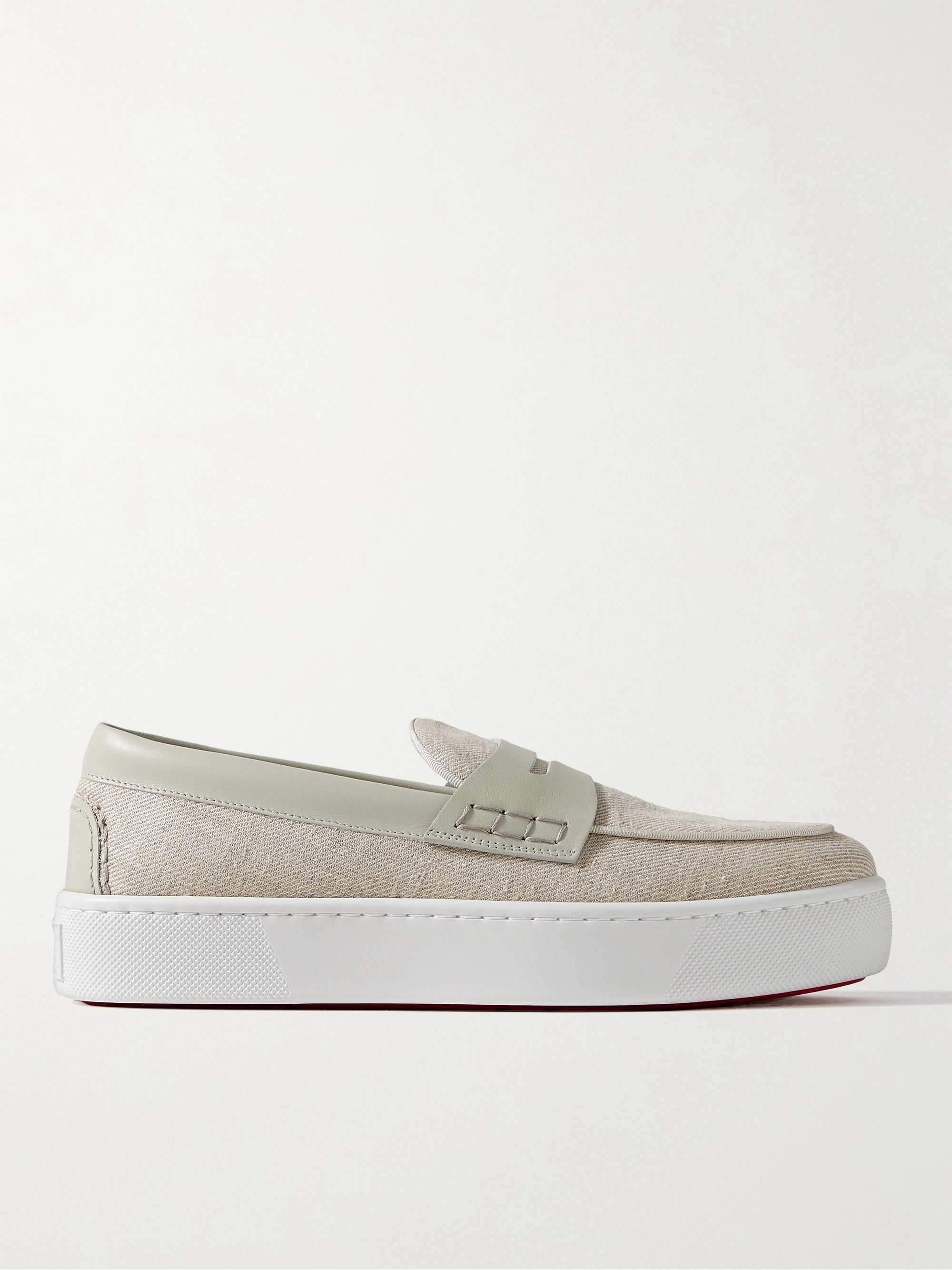 White christian louboutin loafers clearance