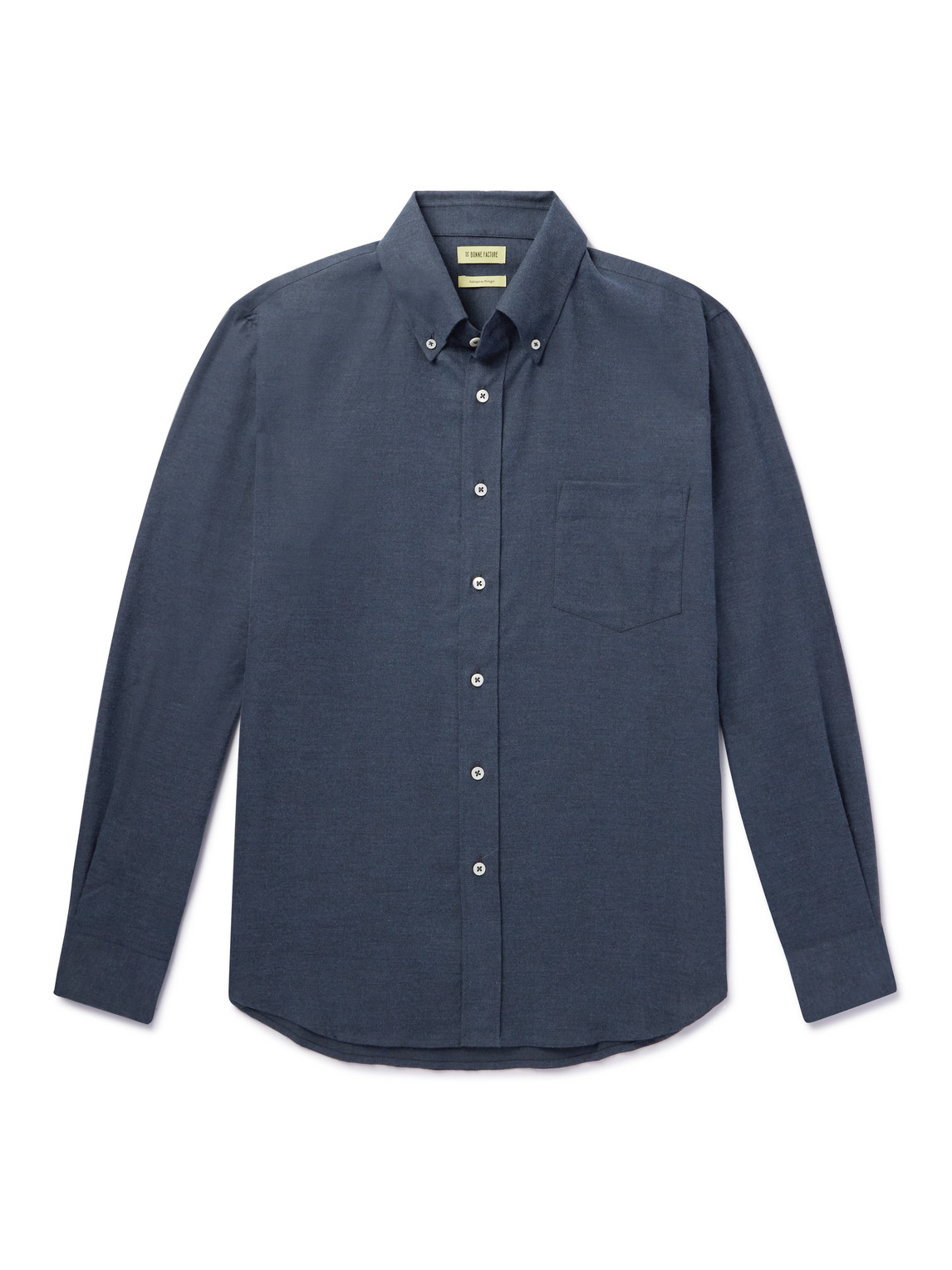 Button-Down Collar Cotton-Flannel Overshirt