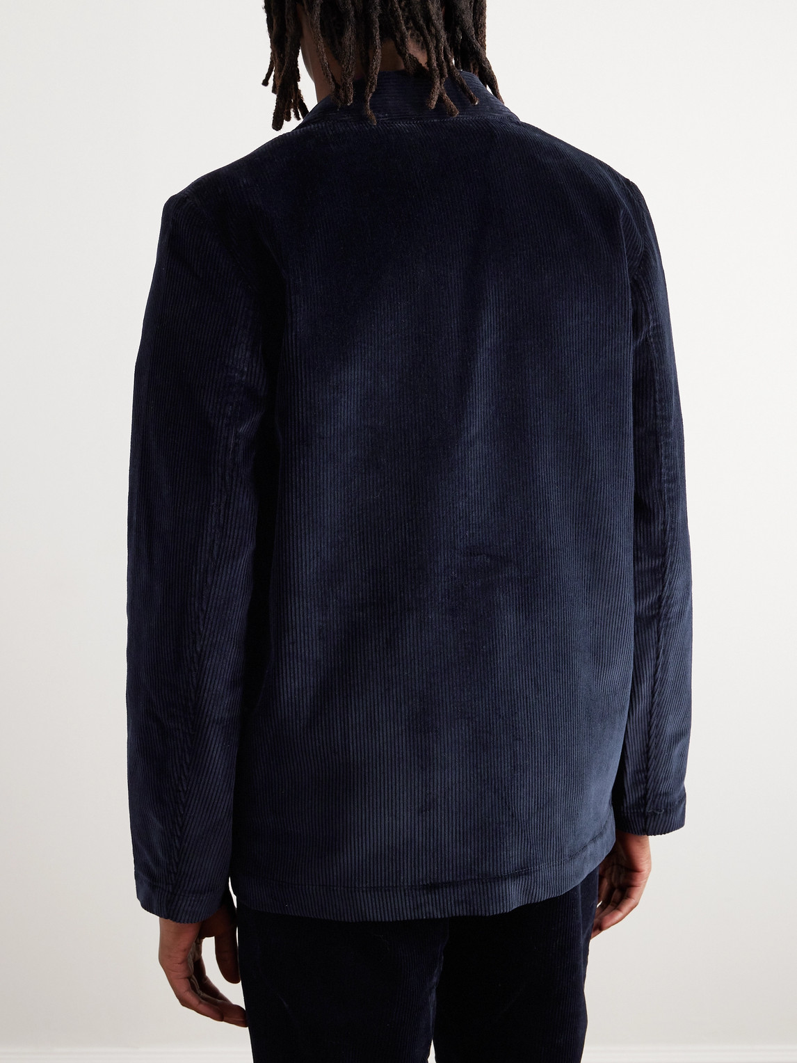 Shop De Bonne Facture Cotton-corduroy Suit Jacket In Blue