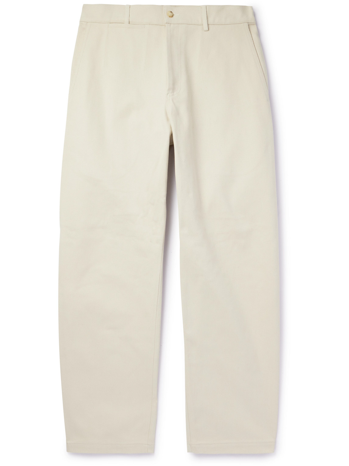 De Bonne Facture Balloon Straight-leg Cotton-drill Trousers In Neutrals